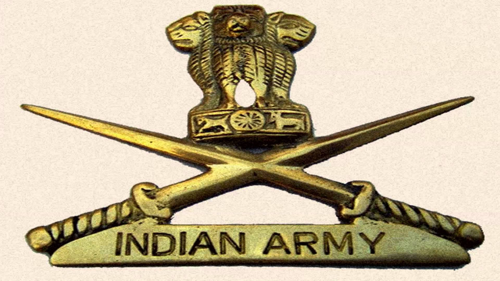 Indian Army, lion emblem, crossed swords, Full HD Desktop Wallpaper