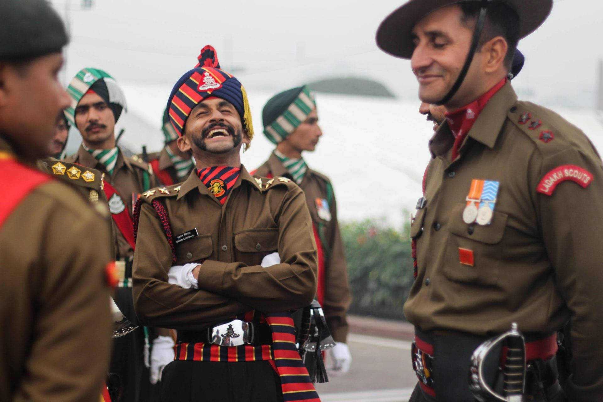 Indian Army, colorful turban, smiling, Full HD Desktop Wallpaper