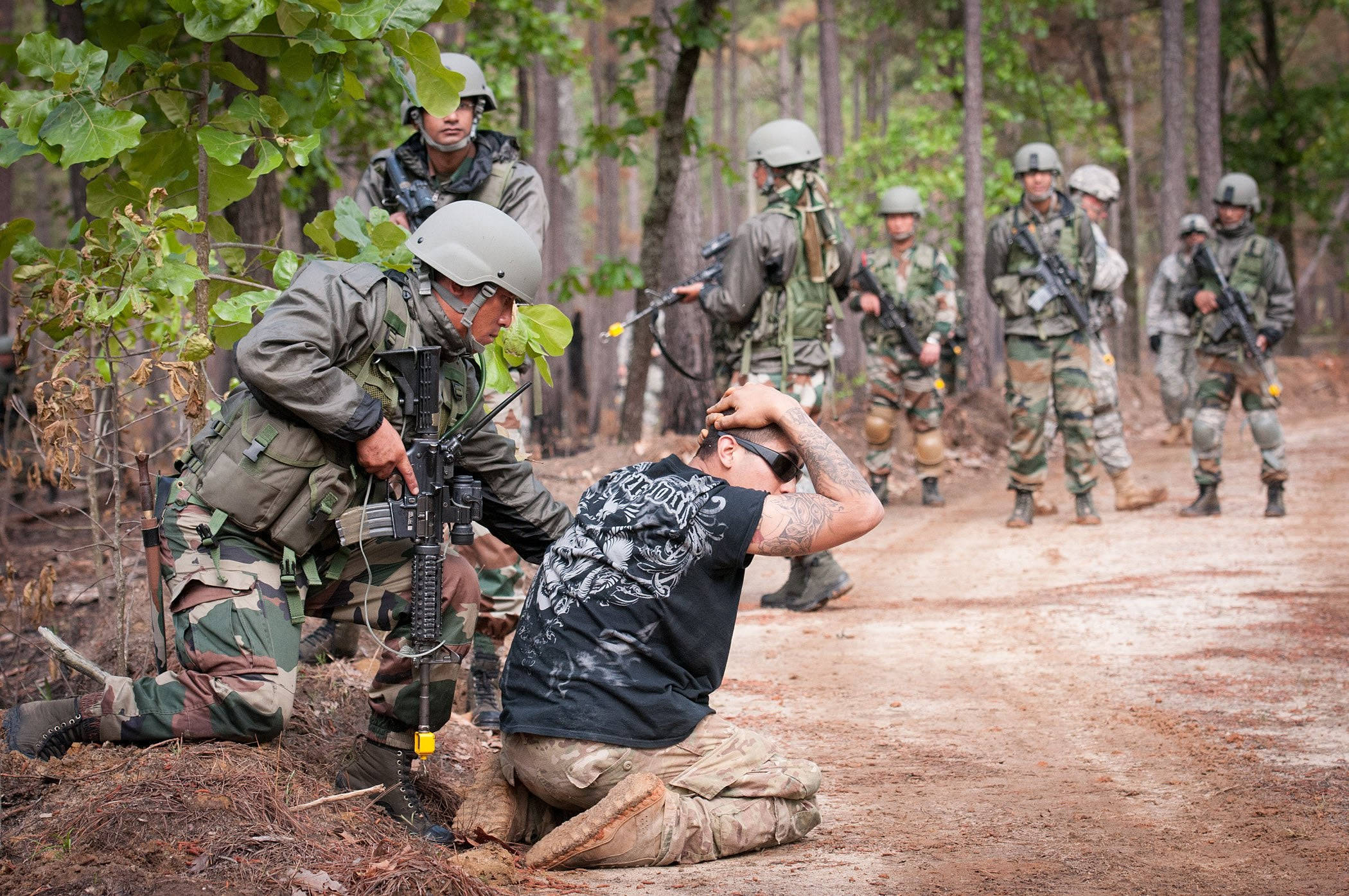 Indian Army, camouflage gear, forest, Full HD Desktop Wallpaper