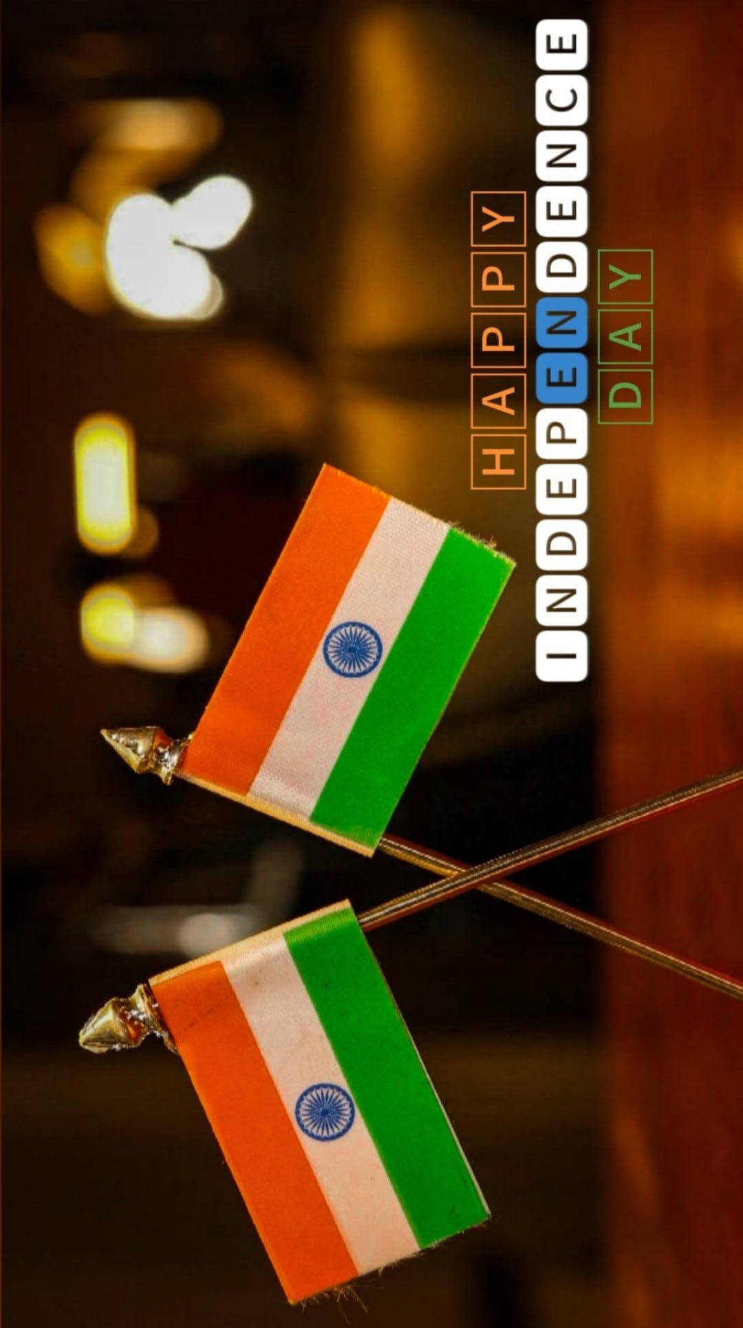 Indian Flag, HAPPY INDEPENDENCE DAY, warm blurred background, Full HD Phone Wallpaper