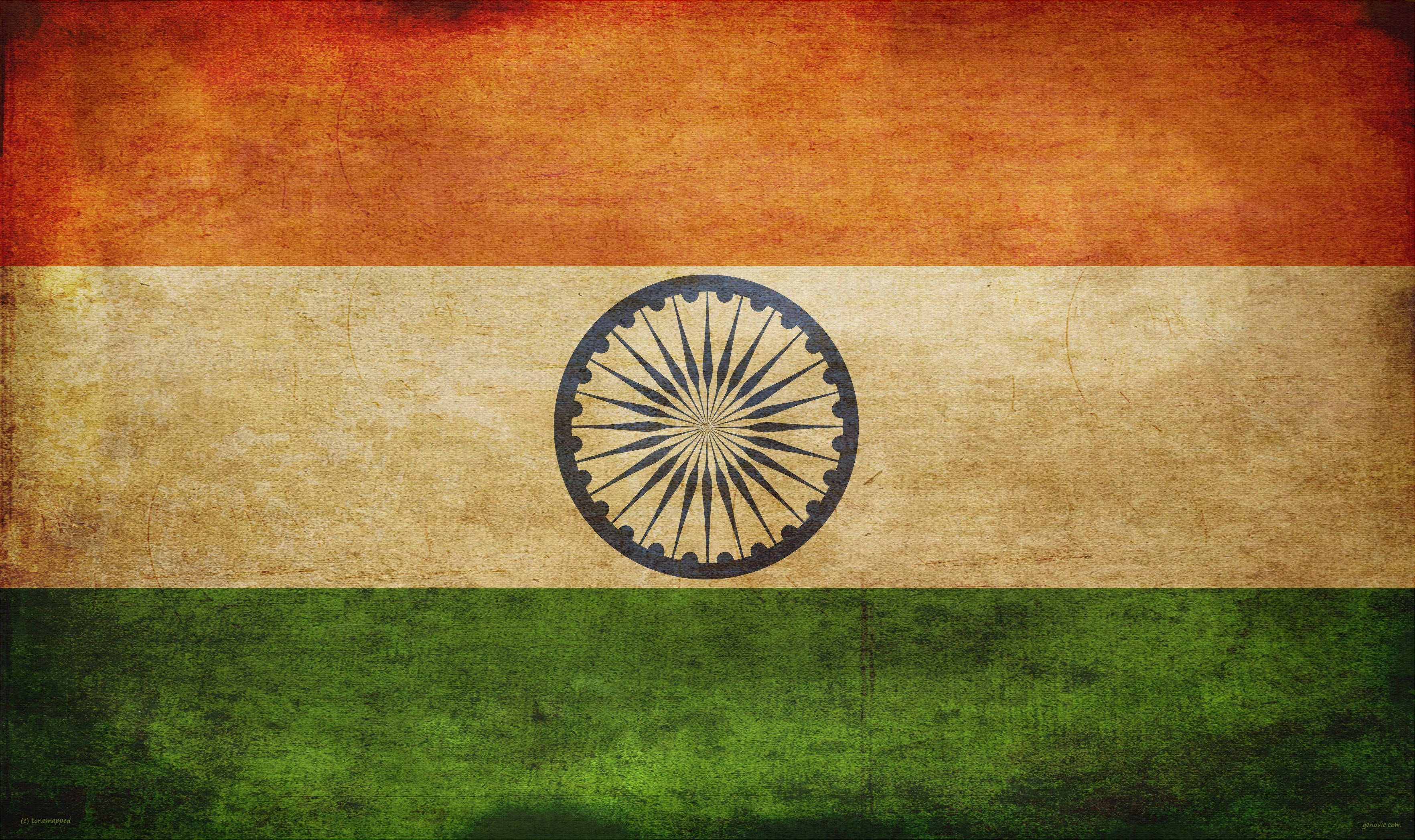 Indian Flag, saffron, white, 2K Desktop Wallpaper