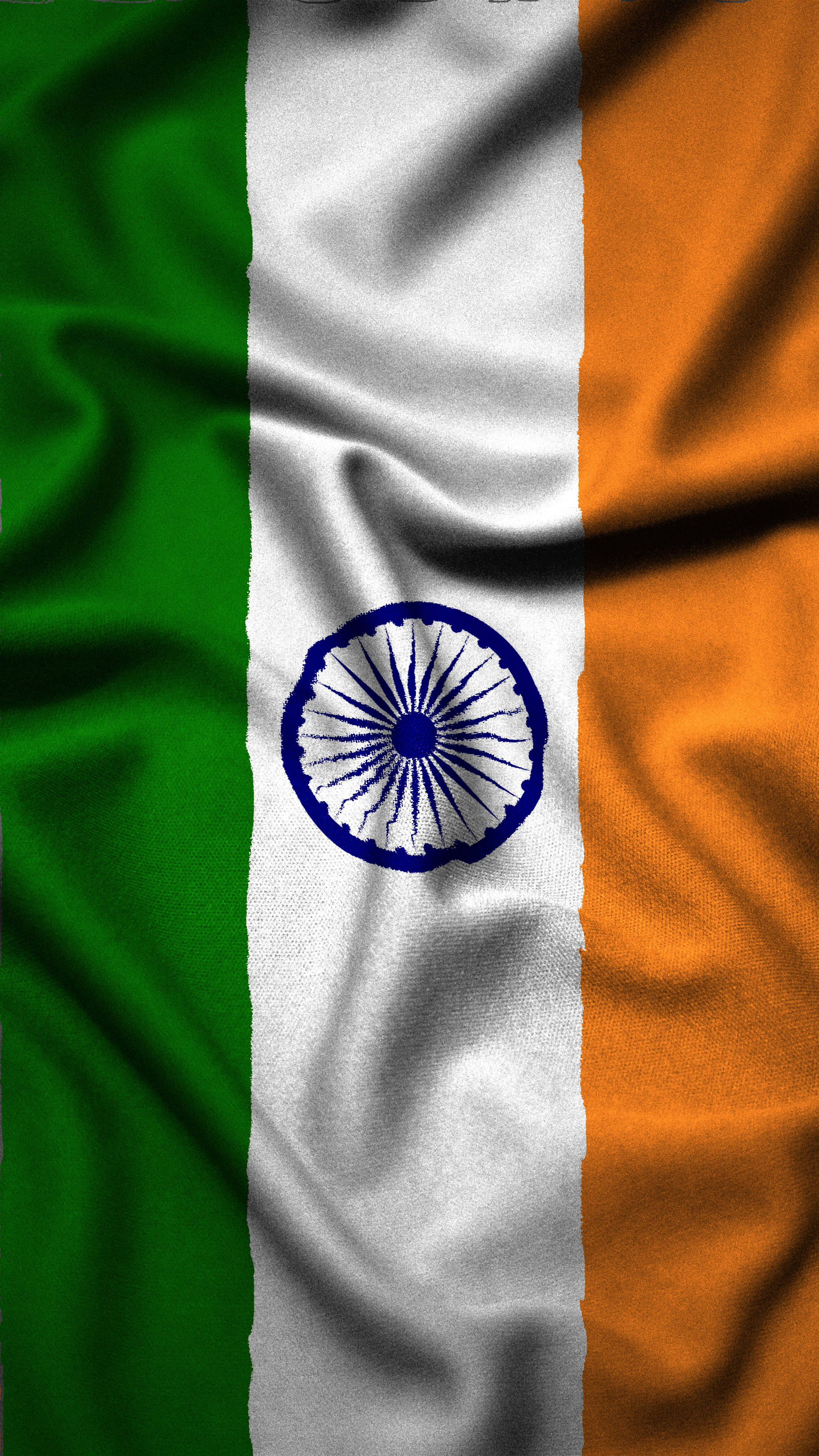 Creased Satin Indian Flag, 4K, green white and orange vertical stripes, 4K Phone Wallpaper