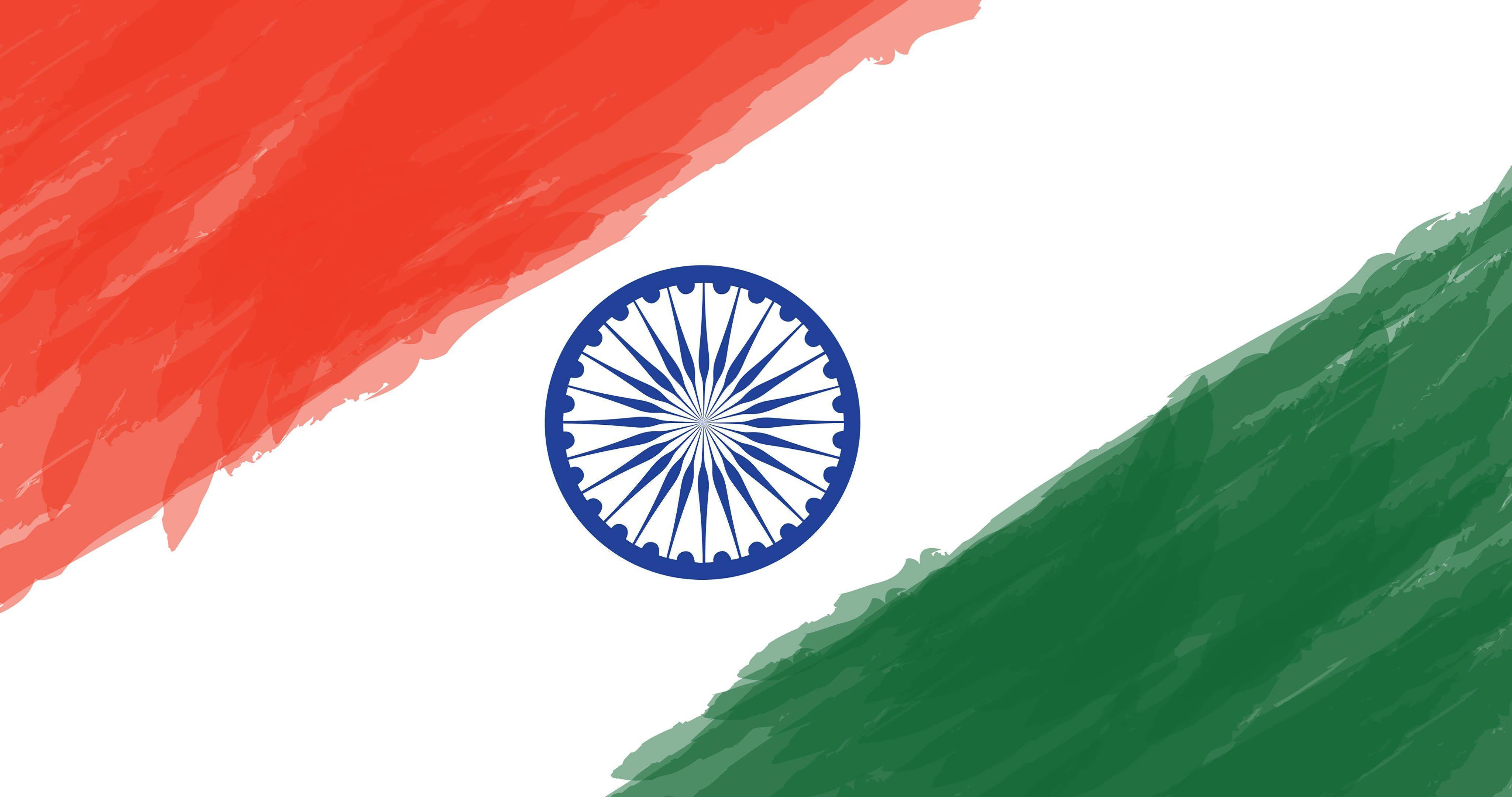 Indian Flag, red, green, 4K Desktop Wallpaper