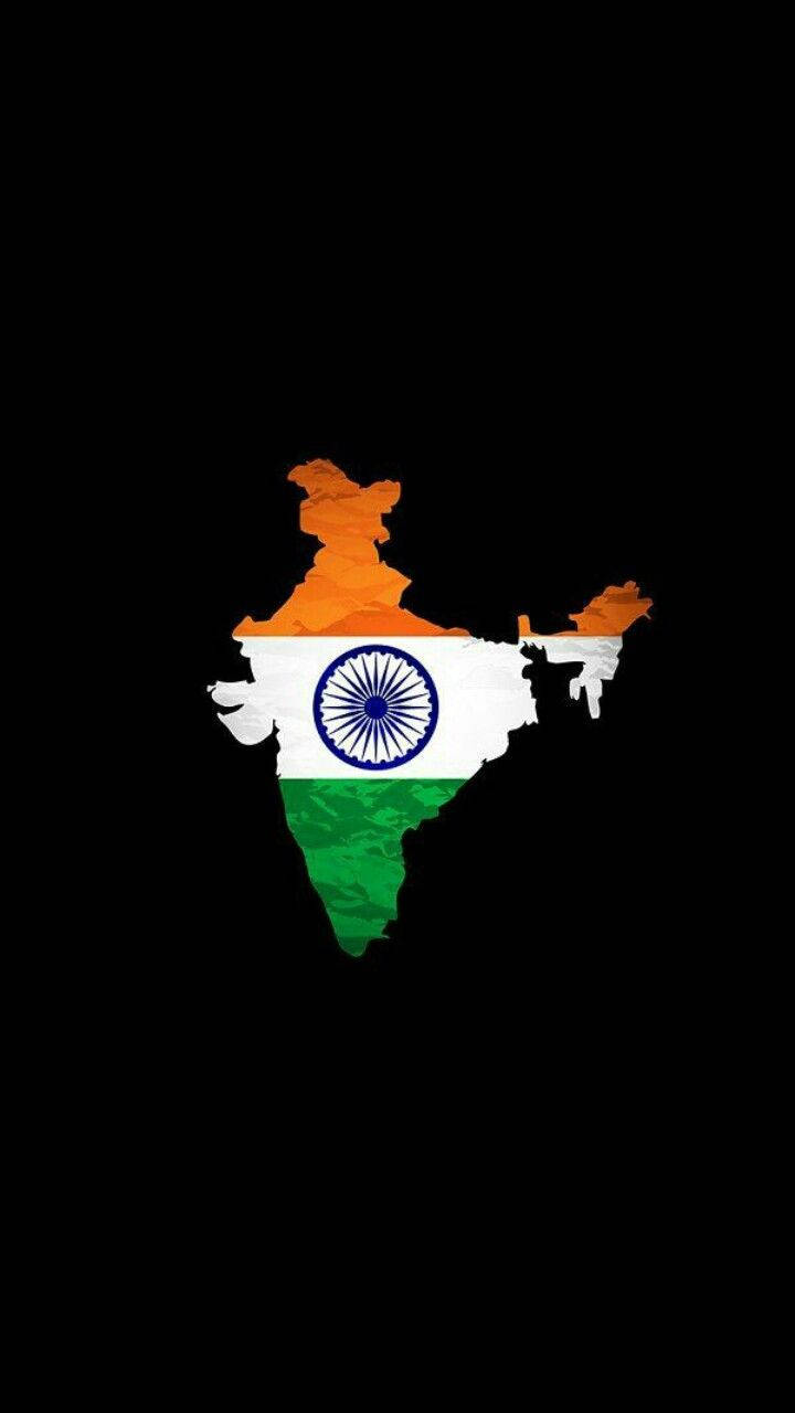 Indian Flag HD Map, India map silhouette, national flag colors, HD Phone Wallpaper