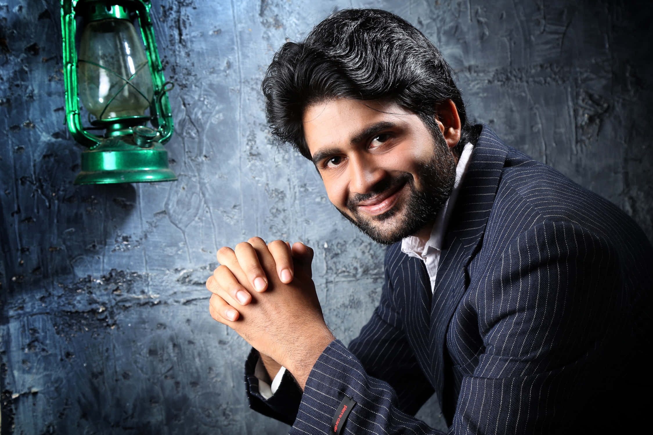 smiling Indian Guy, Dutch angle, pinstripe suit, Full HD Desktop Wallpaper