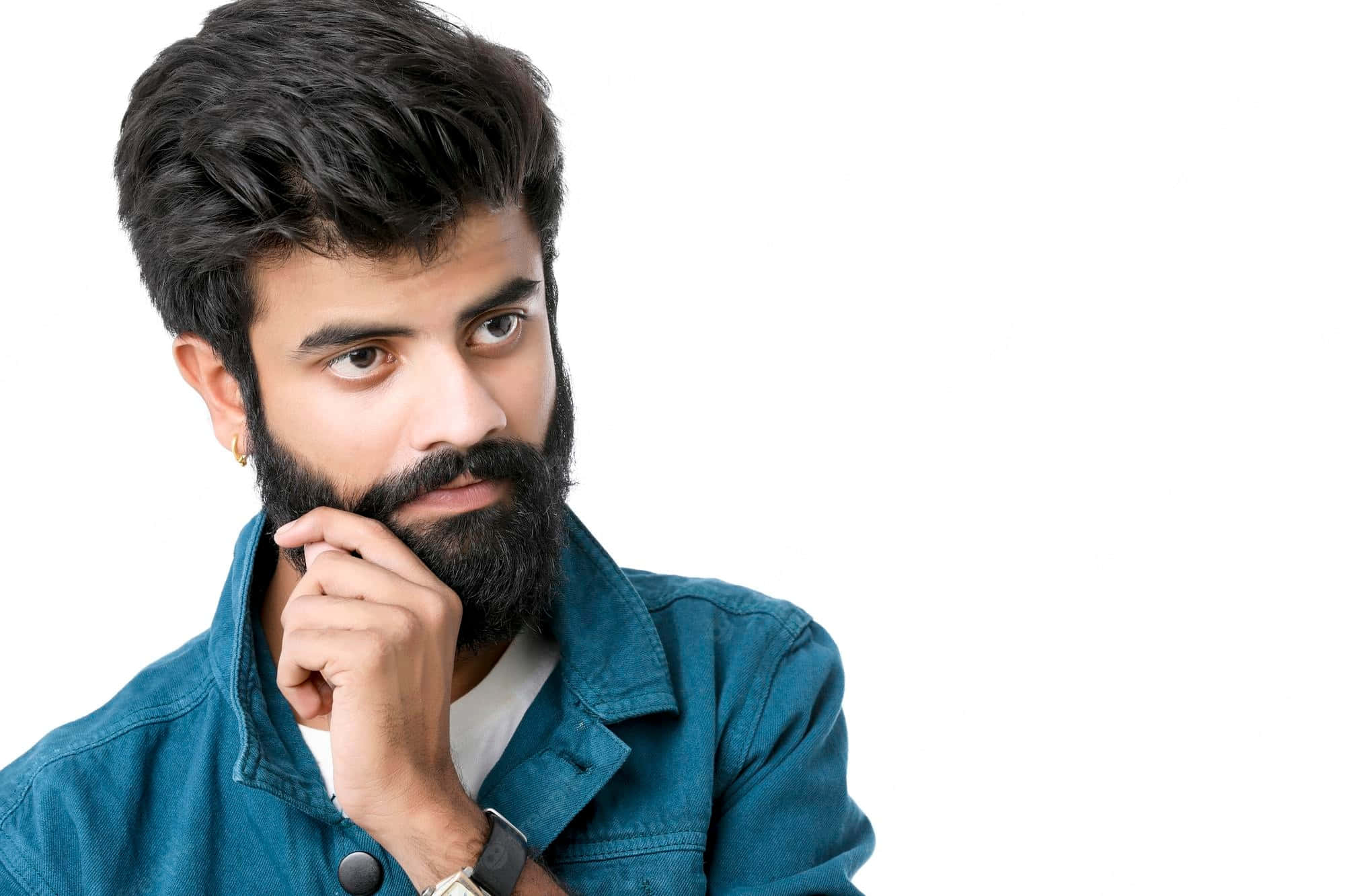 Indian Guy, full beard, dark hair, Full HD Desktop Wallpaper
