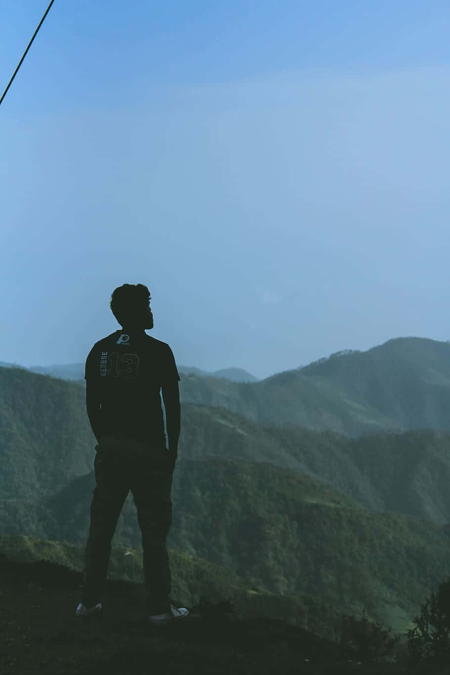 Indian Guy, mountain ridge, layered green hills, HD Phone Wallpaper