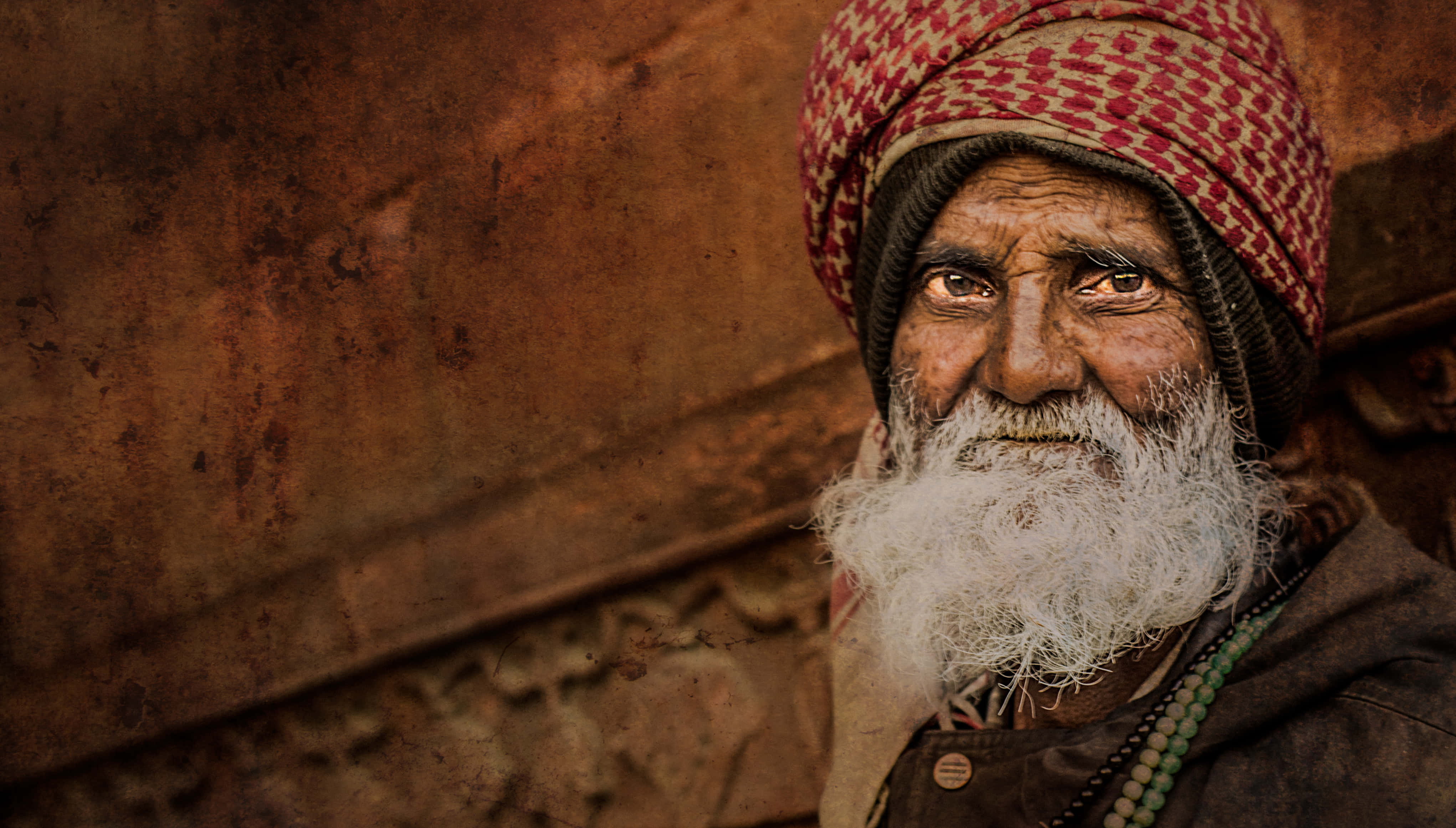 Indian Guy, turban, long white beard, 4K Desktop Wallpaper