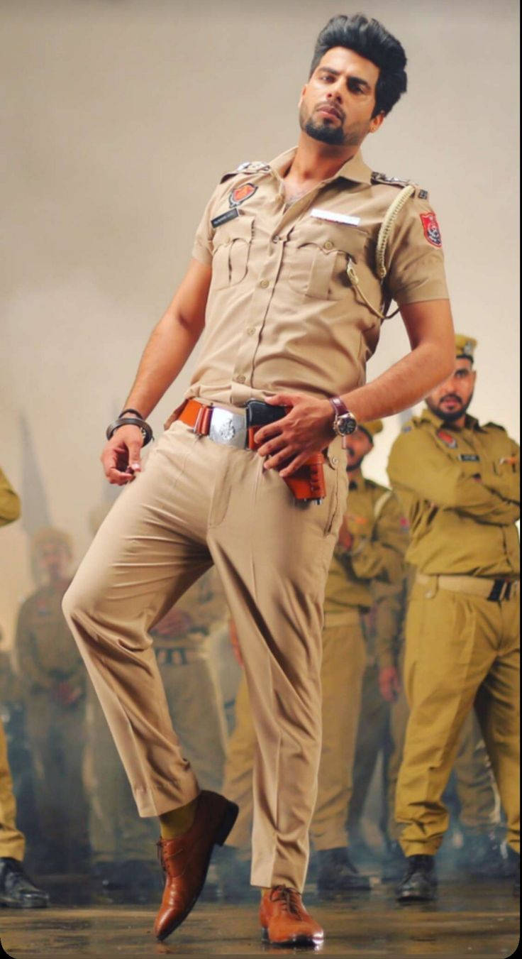 Indian Police, khaki uniform, smoky backdrop, HD Phone Wallpaper