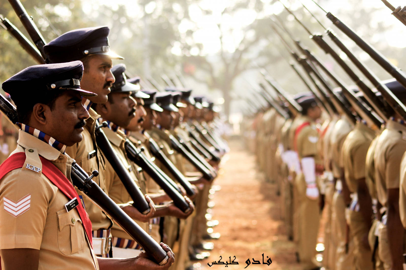 Indian Police, uniformed police officers, precise formation, HD Desktop Wallpaper