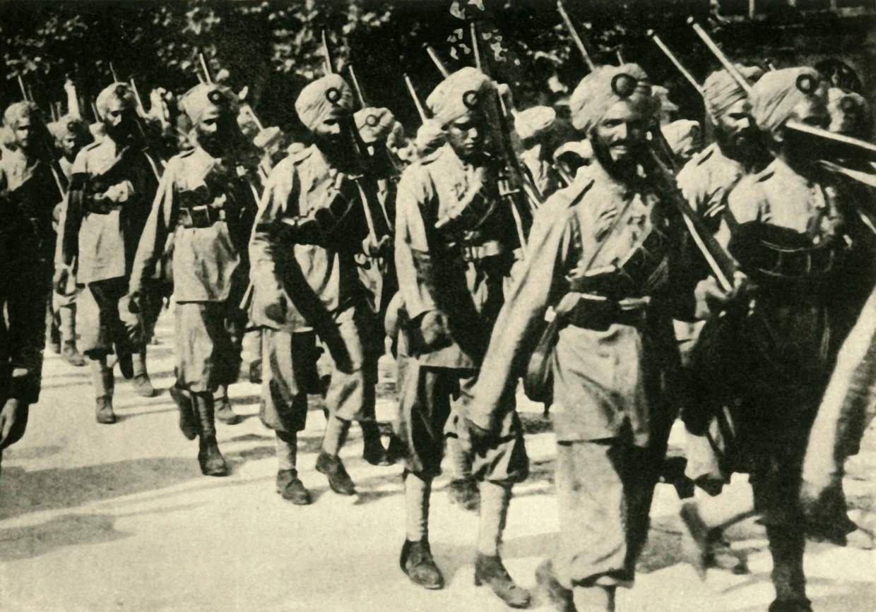 Indian soldiers, turbans, rifles, SD Desktop Wallpaper