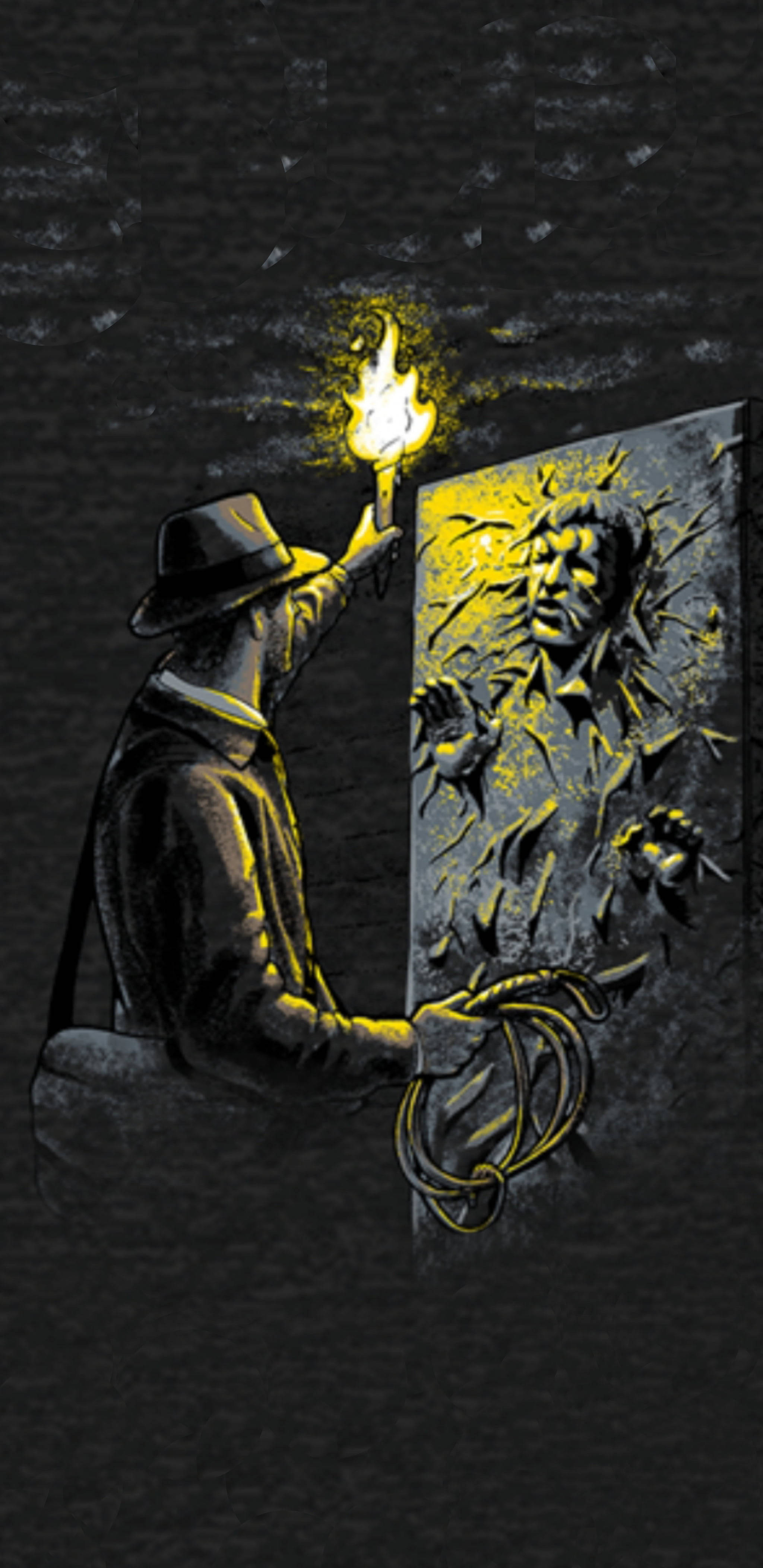 Indiana Jones, fedora, torch, 4K Phone Wallpaper