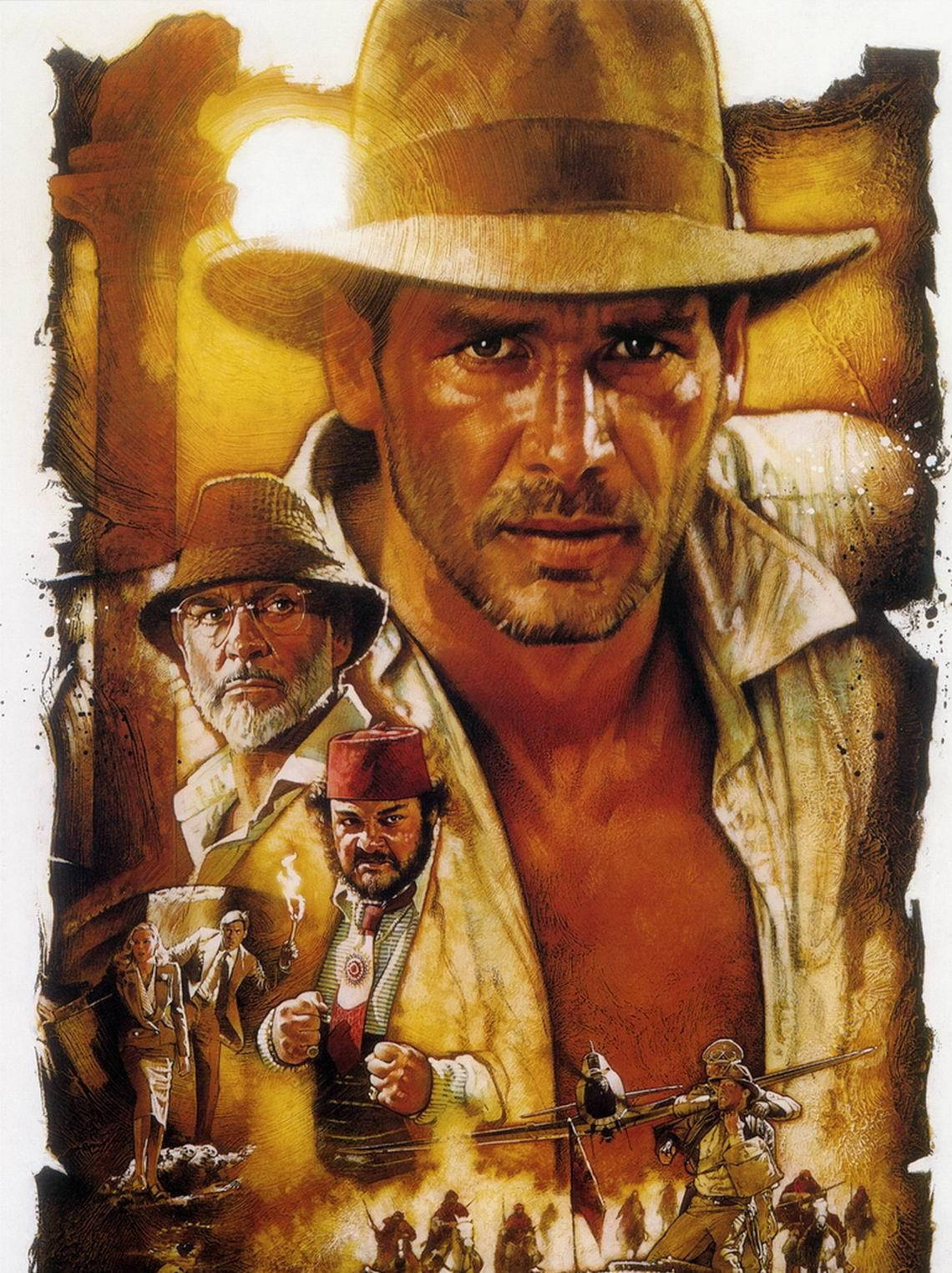 Indiana Jones, vintage movie poster, golden tones, HD Phone Wallpaper