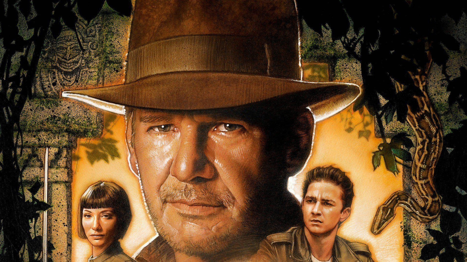 Indiana Jones, jungle temple, snake, Full HD Desktop Wallpaper