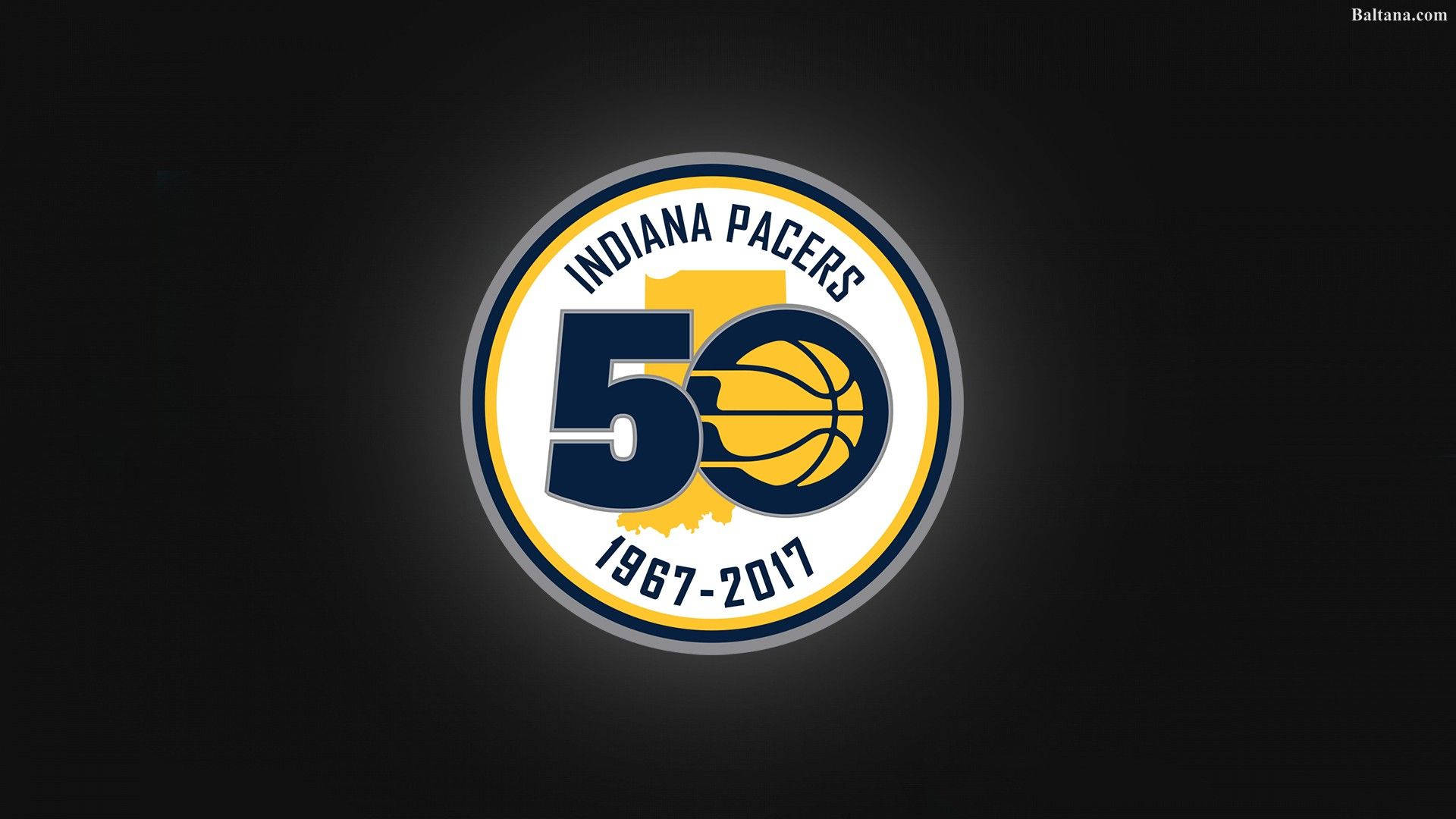 Indiana Pacers, fiftieth anniversary logo, glowing, Full HD Desktop Wallpaper