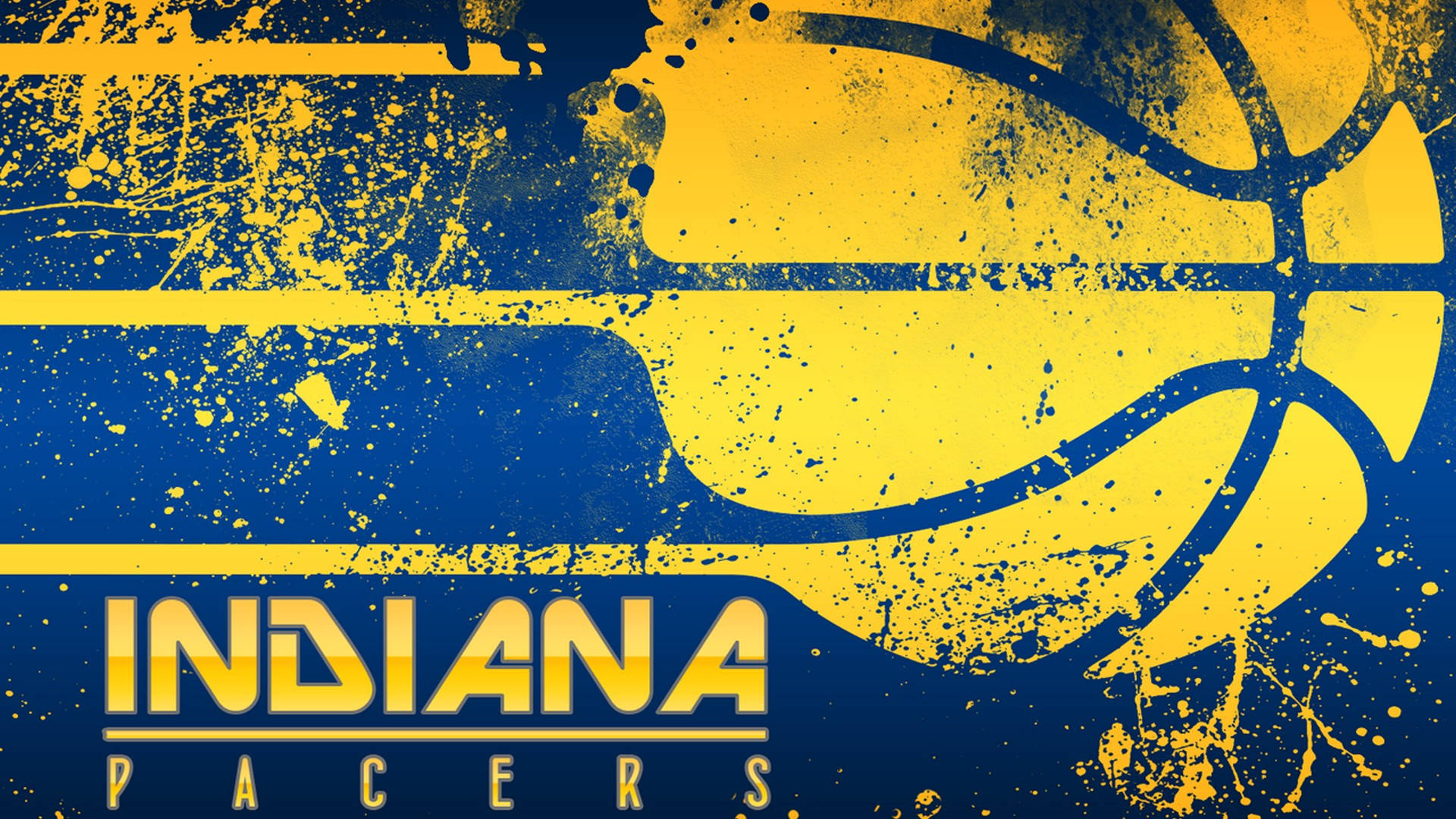 Indiana Pacers, messy logo, yellow, Full HD Desktop Wallpaper