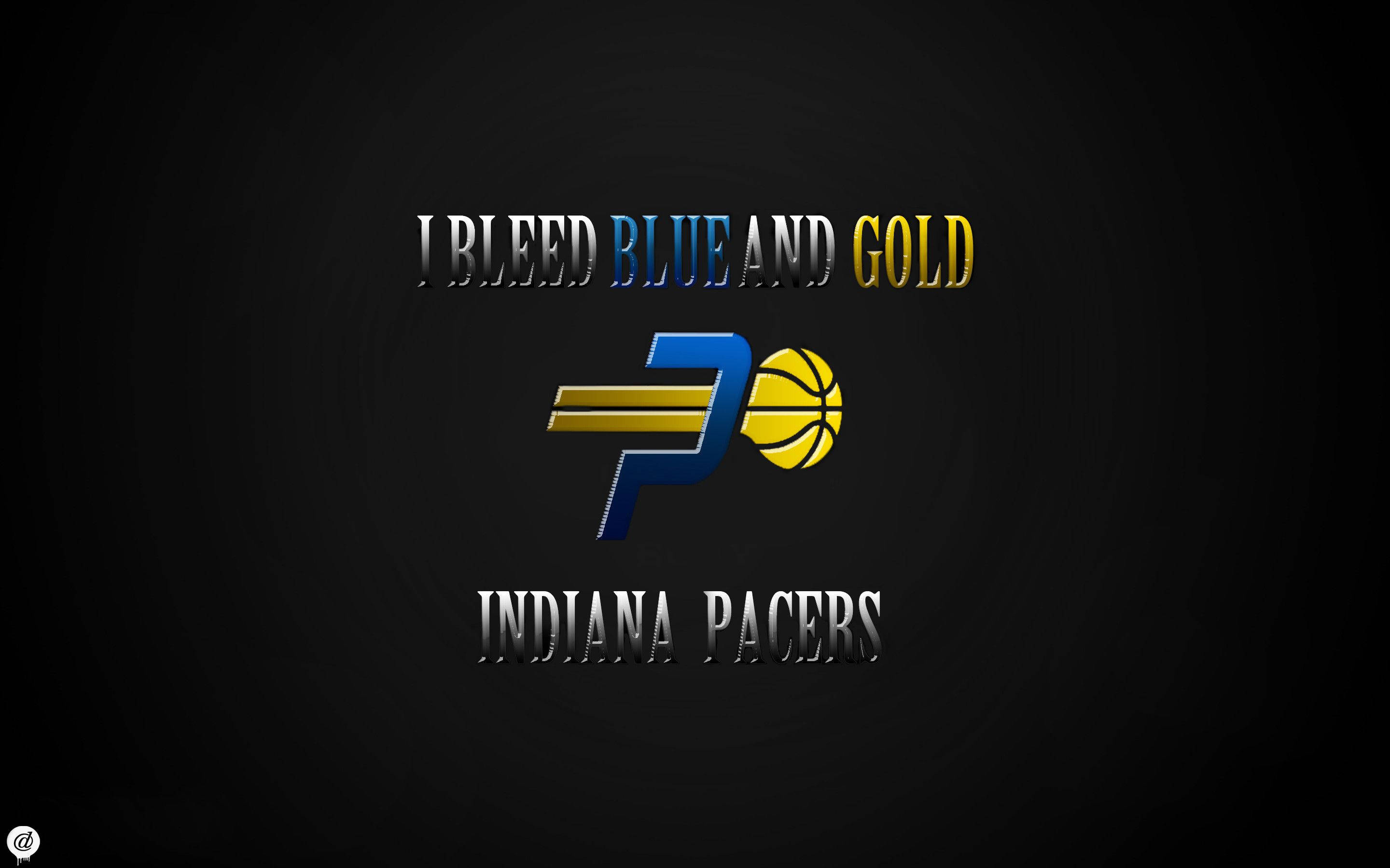 Indiana Pacers, blue gold, metallic text, 2K Desktop Wallpaper