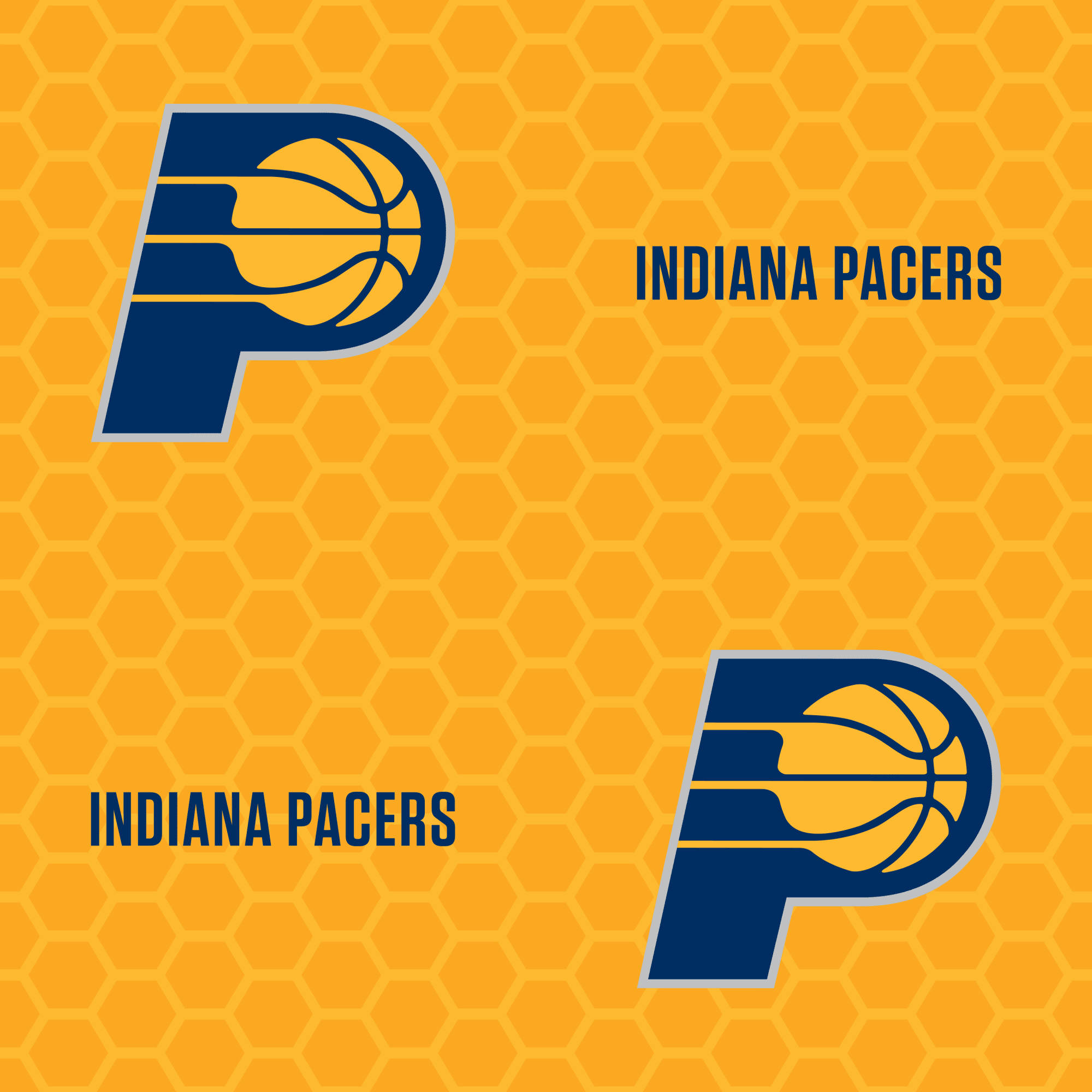 Indiana Pacers, hexagon logo, vibrant orange, Full HD Desktop Wallpaper