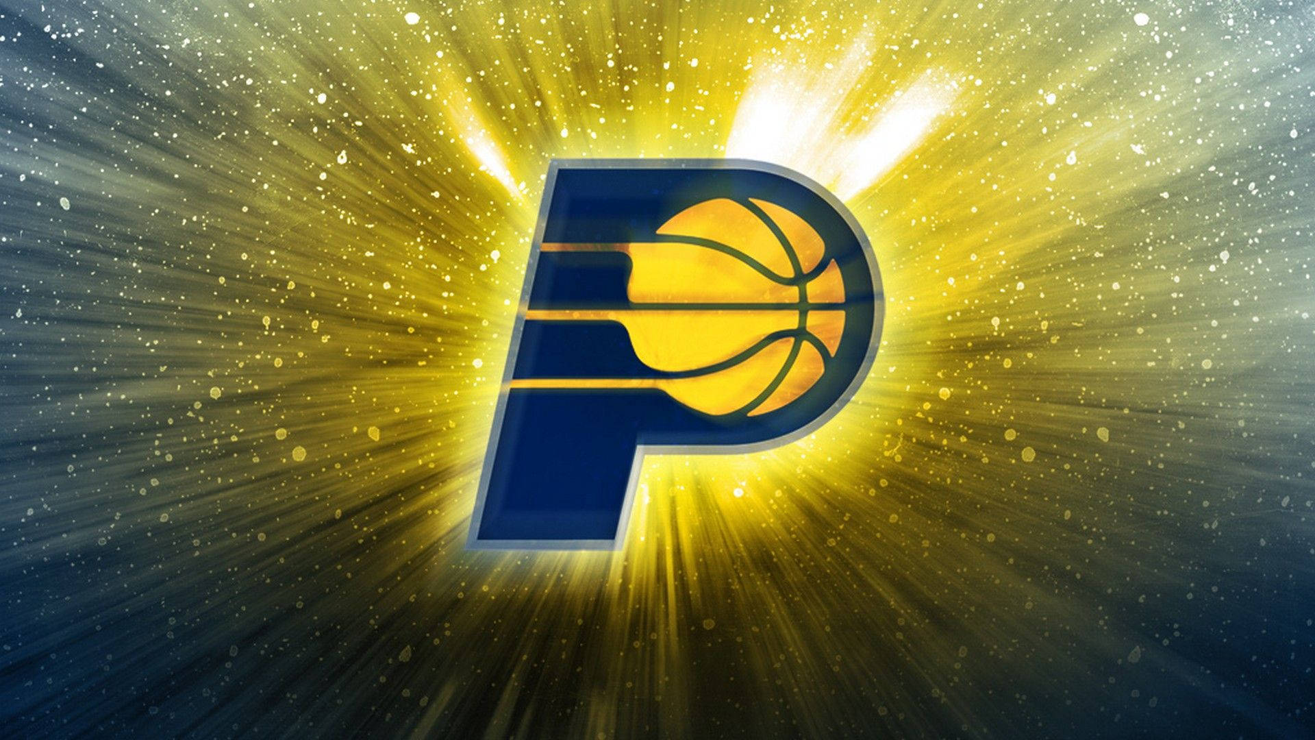 Indiana Pacers, yellow glitter, glowing logo, Full HD Desktop Wallpaper