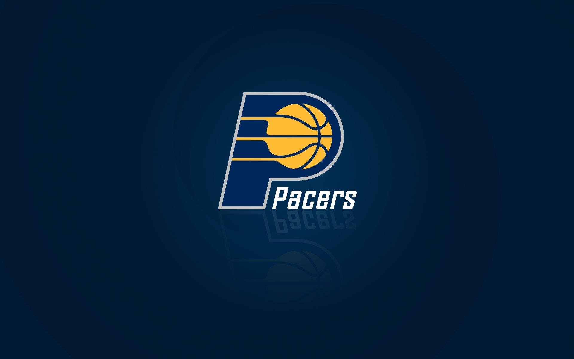 Indiana Pacers, reflection logo, dark blue gradient, Full HD Desktop Wallpaper
