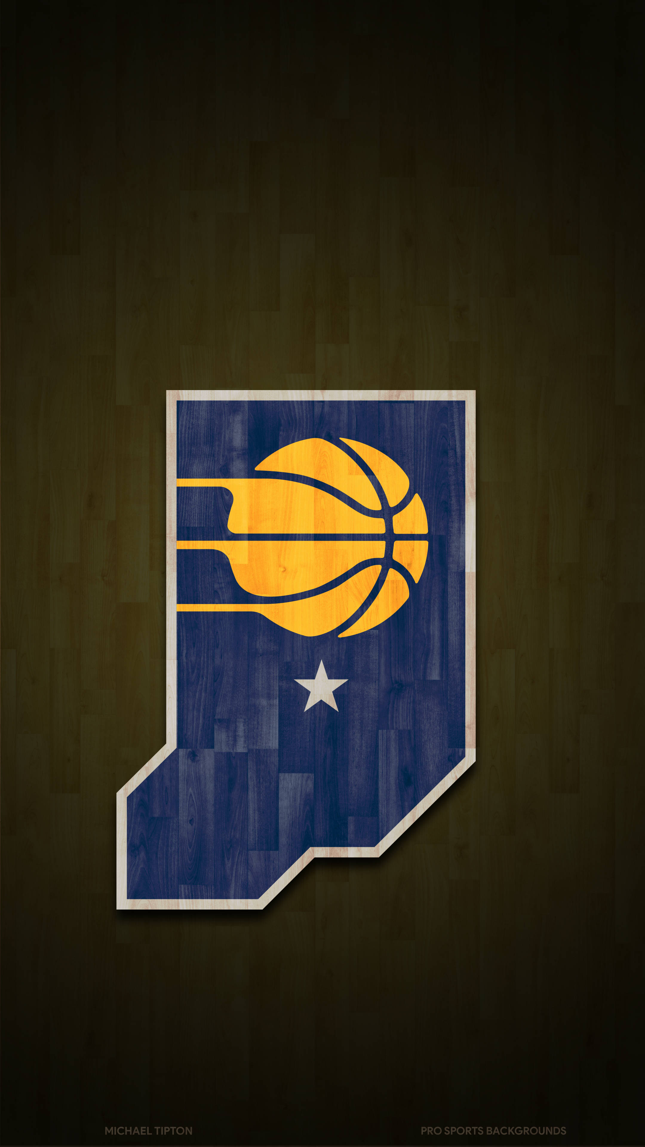 Indiana Pacers, state logo, yellow basketball, 4K Phone Wallpaper