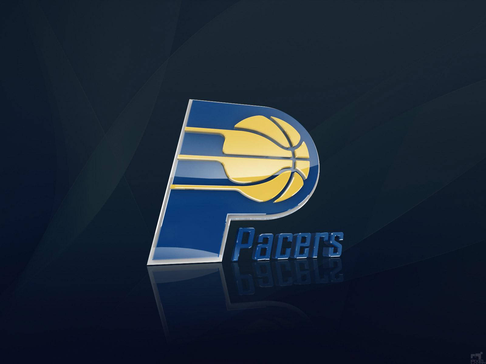 Indiana Pacers, 3D Logo, shiny blue, HD Desktop Wallpaper