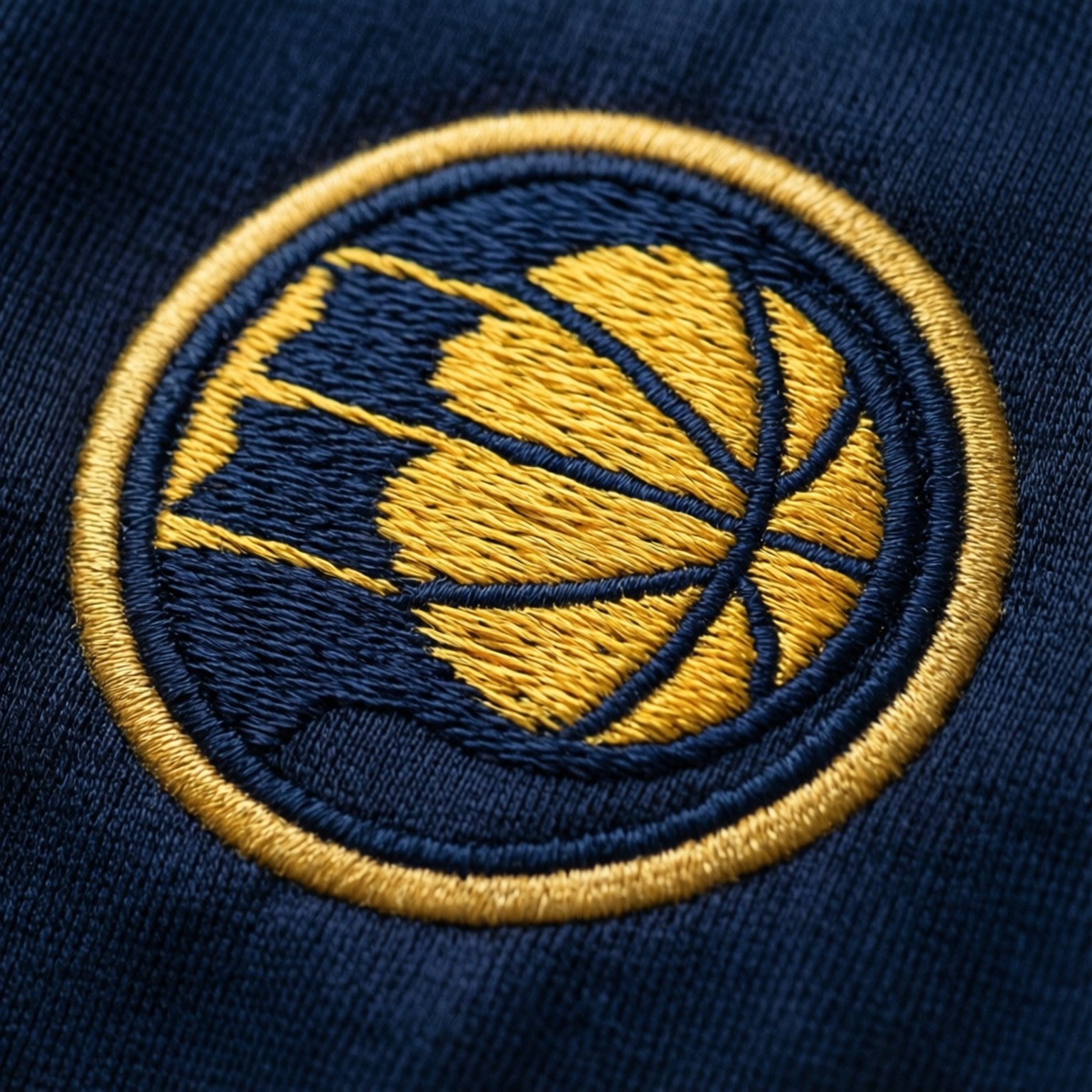 Pacers logo, gold, navy blue, HD Desktop Wallpaper