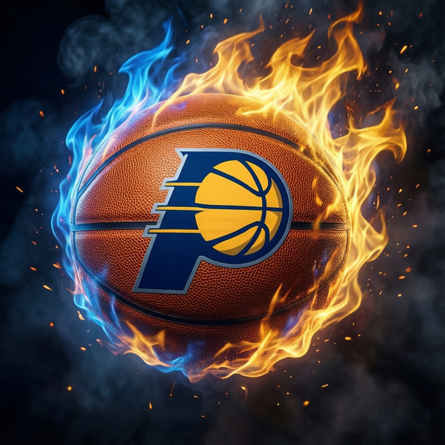 Indiana Pacers, flaming, orange flames, HD Desktop Wallpaper