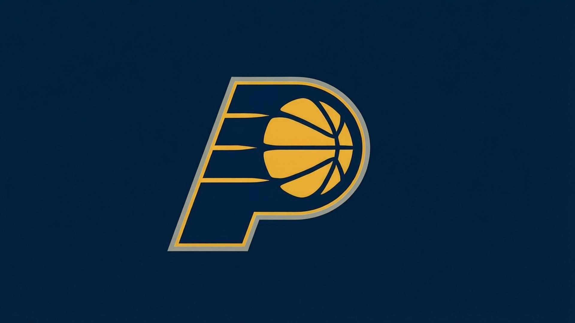 Indiana Pacers, yellow basketball logo, stylized P, Full HD Desktop Wallpaper