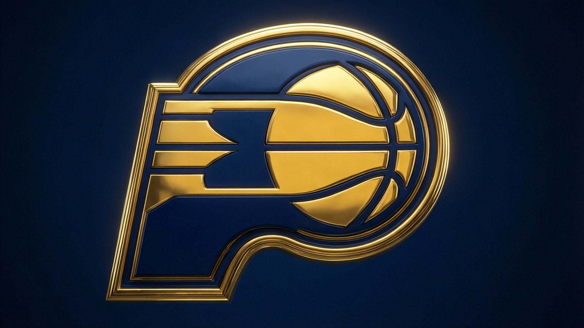 Indiana Pacers, gold metal logo, basketball design, Full HD Desktop Wallpaper