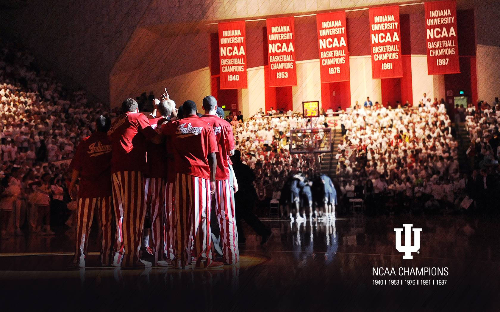 Indiana University Bloomington, basketball team, red and white striped uniforms, HD Desktop Wallpaper
