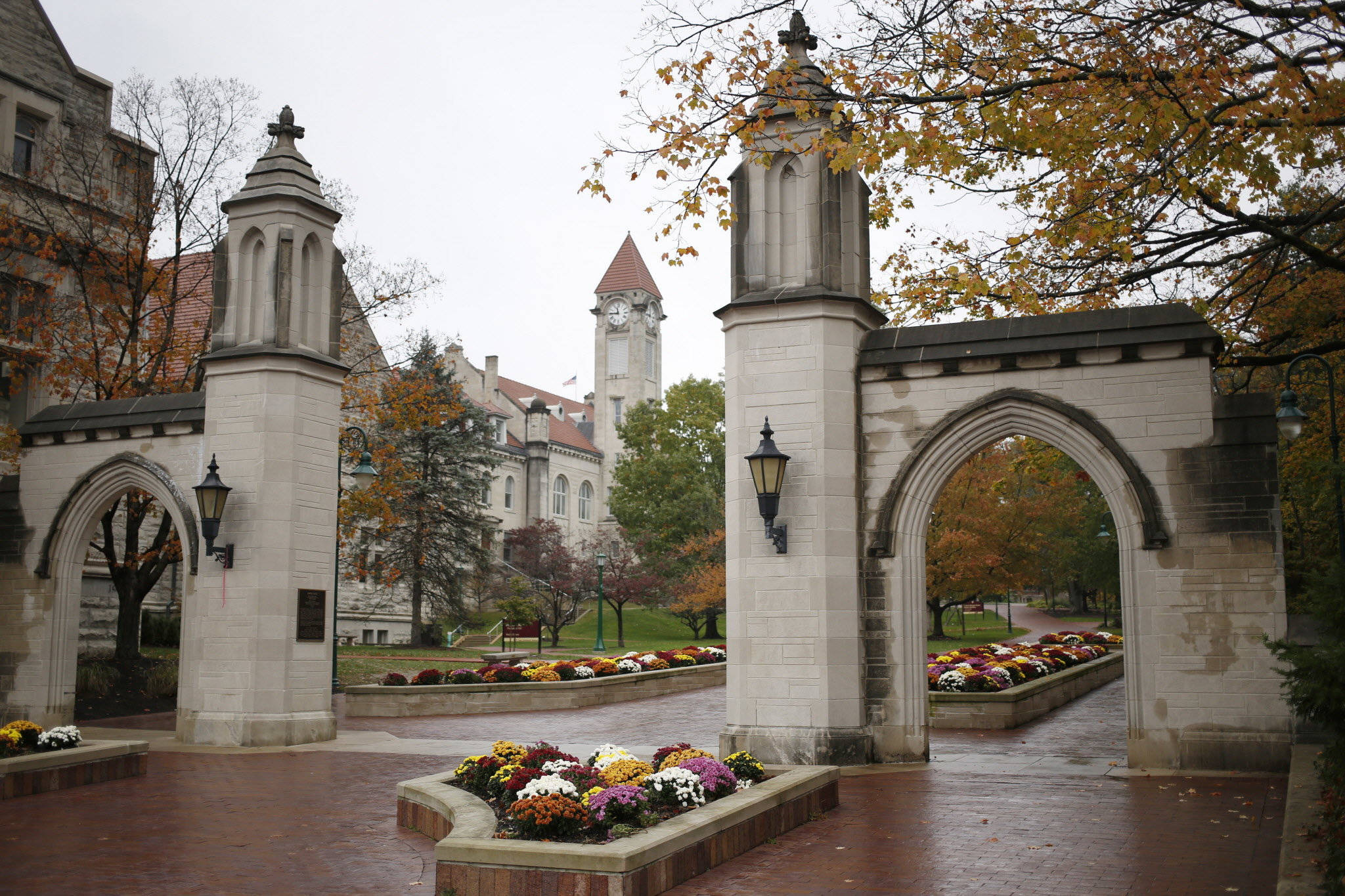Sample Gate, Indiana University Bloomington, Gothic archway, Full HD Desktop Wallpaper