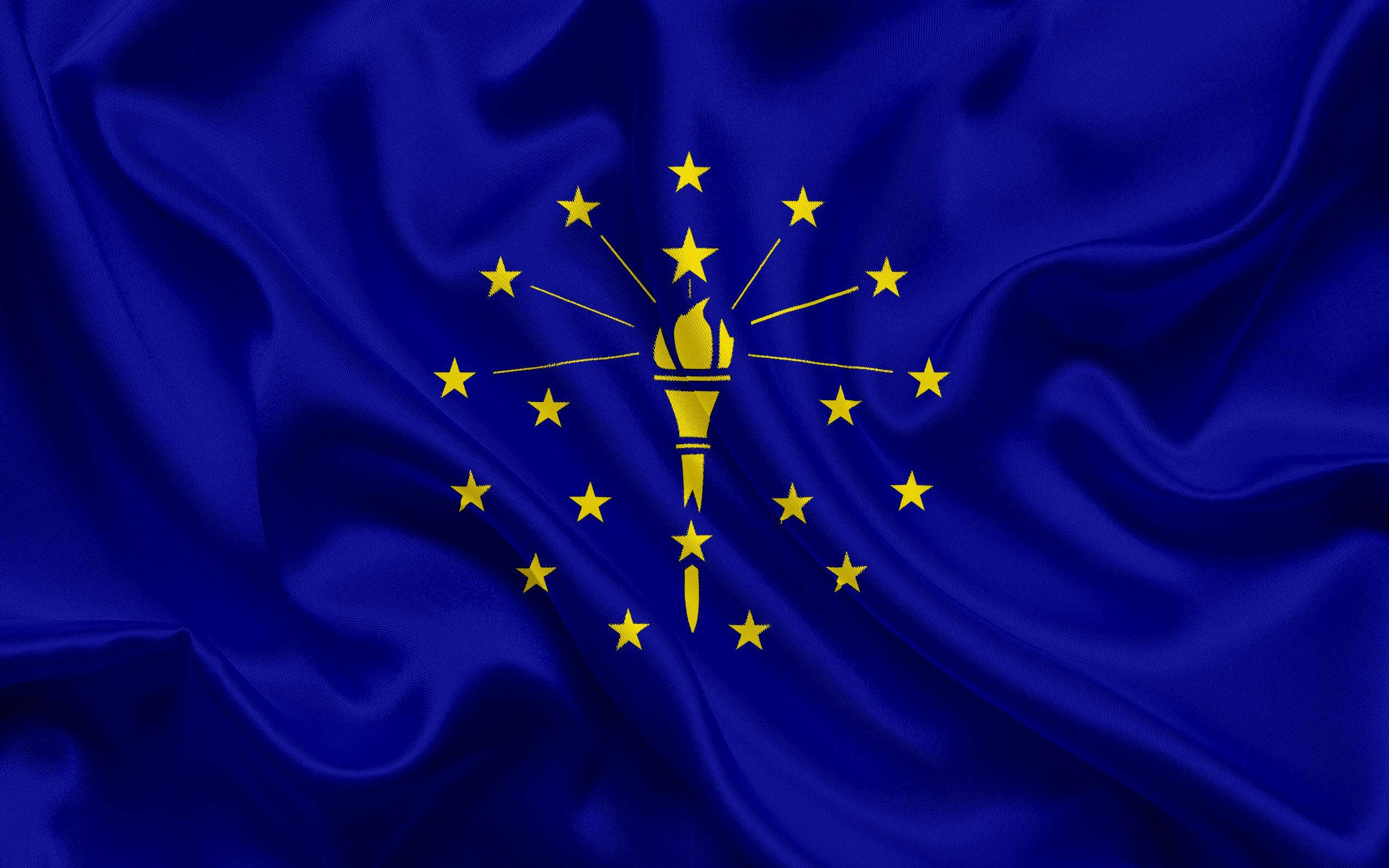Indiana, flag, golden stars, 2K Desktop Wallpaper