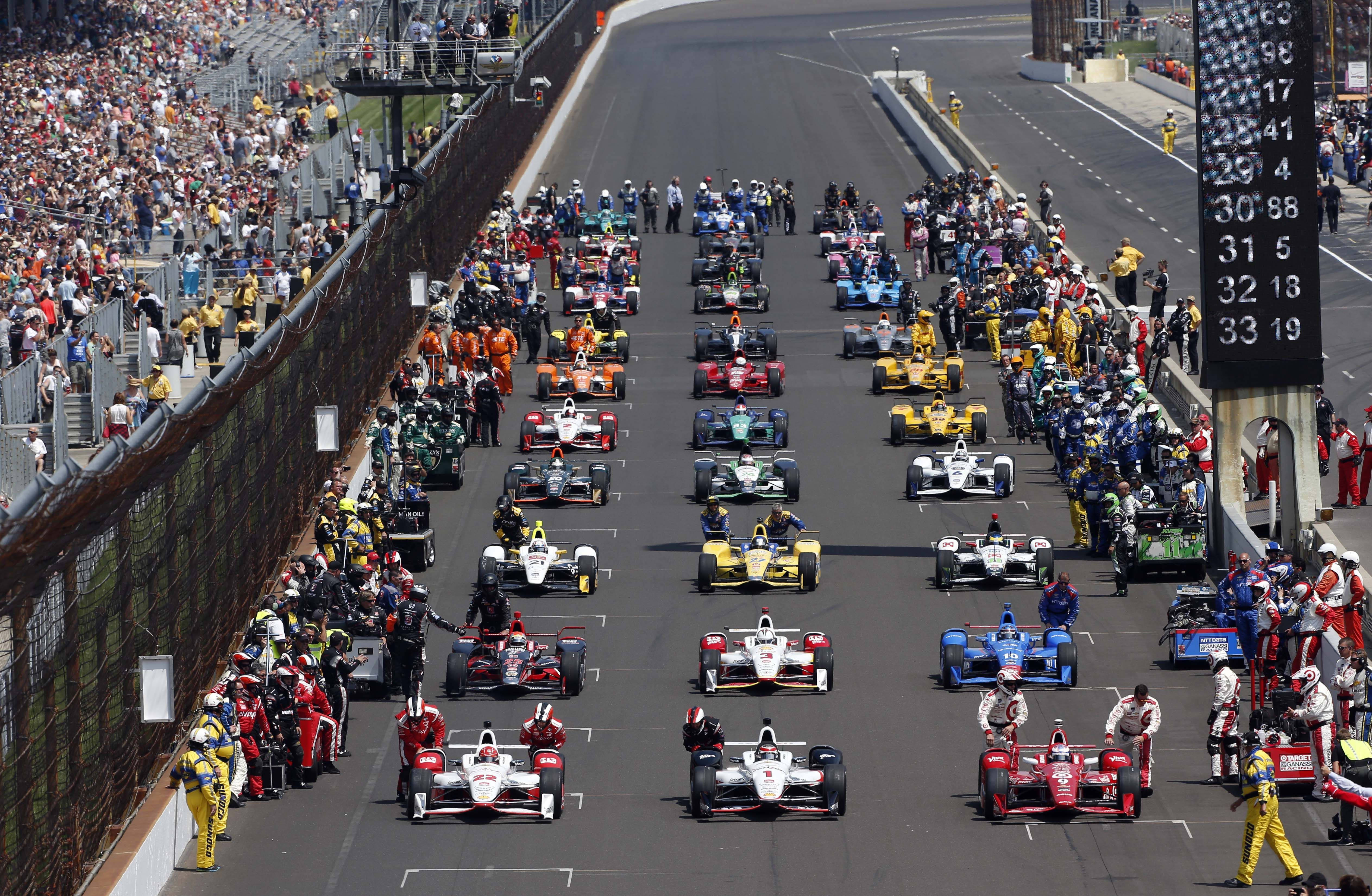 Indianapolis 500, racing cars, open-wheel race cars, 4K Desktop Wallpaper