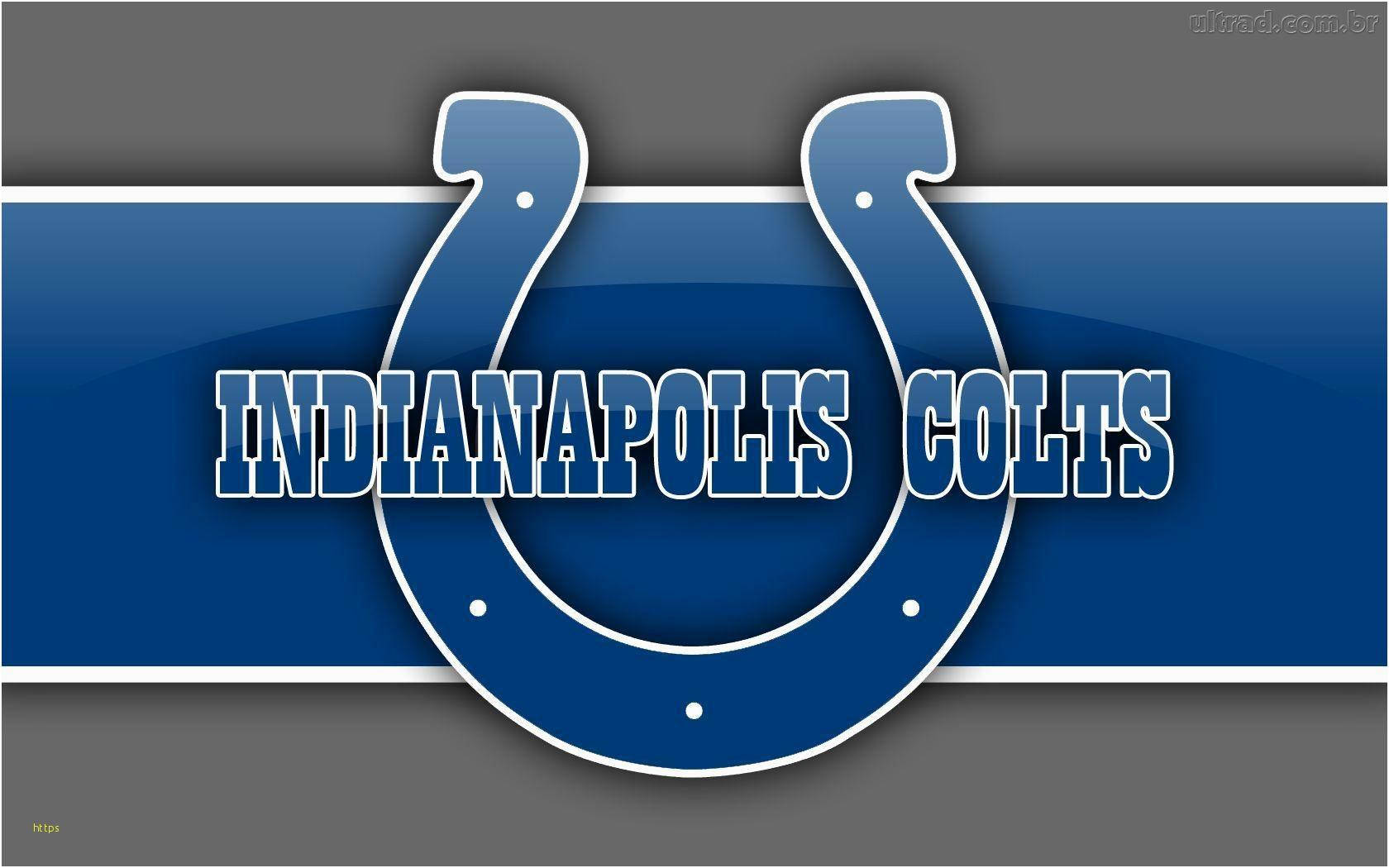 Indianapolis Colts, blue horseshoe, blue and gray striped background, HD Desktop Wallpaper