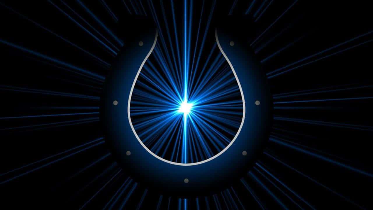 Indianapolis Colts, horseshoe, glowing blue, HD Desktop Wallpaper