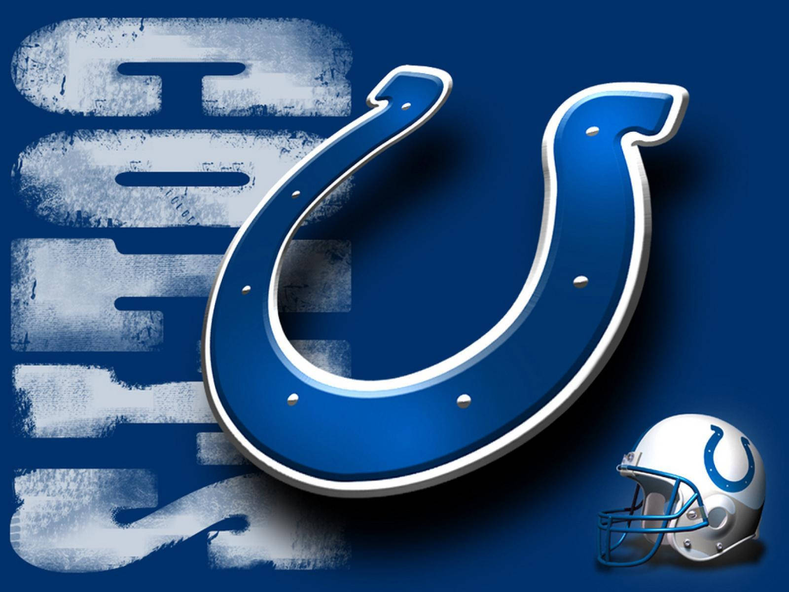 Indianapolis Colts, horseshoe logo, silver trim, HD Desktop Wallpaper