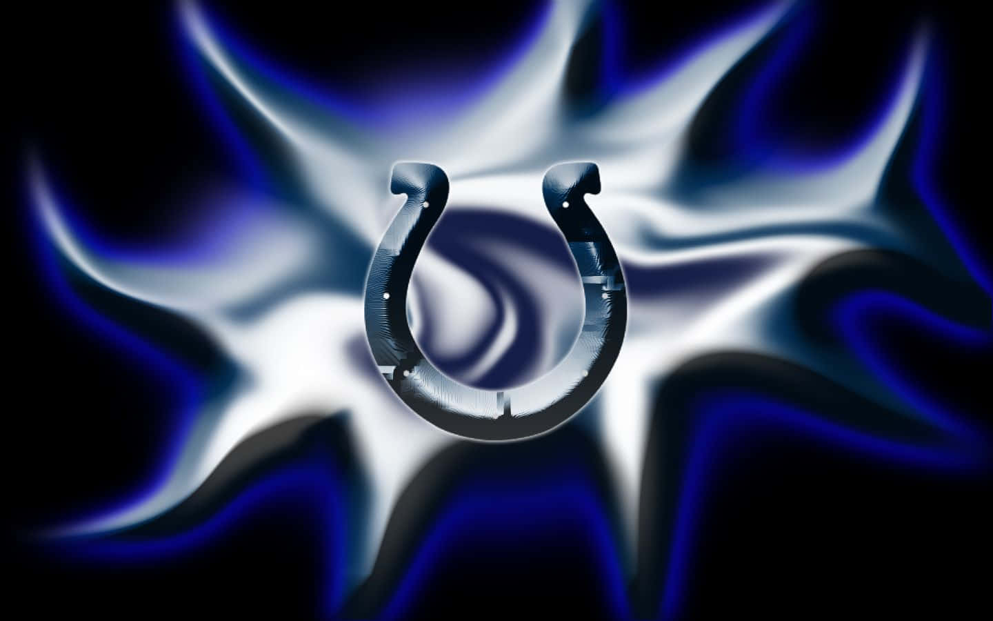 Colts, 3D silver logo, metallic horseshoe logo, HD Desktop Wallpaper
