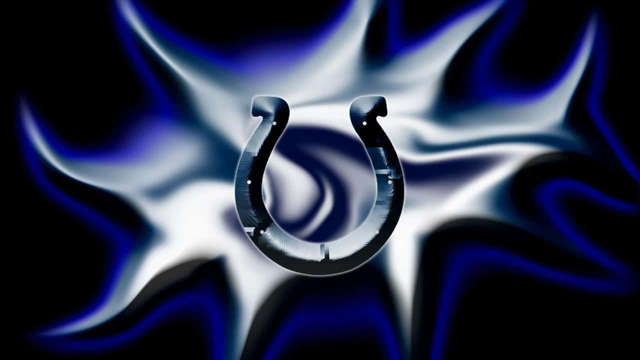 Indianapolis Colts, 3D Horseshoe Official Logo, metallic, HD Desktop Wallpaper