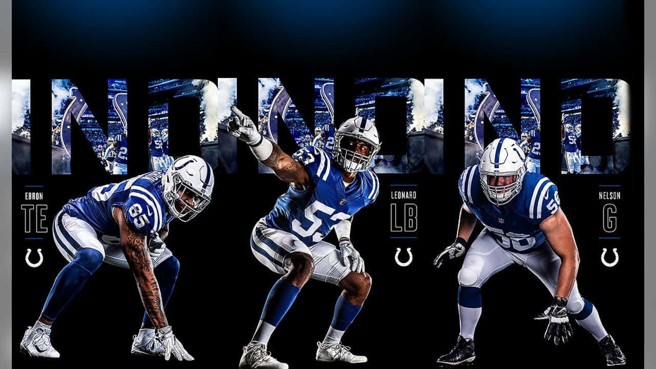 Indianapolis Colts, blue and white uniforms, black background, HD Desktop Wallpaper