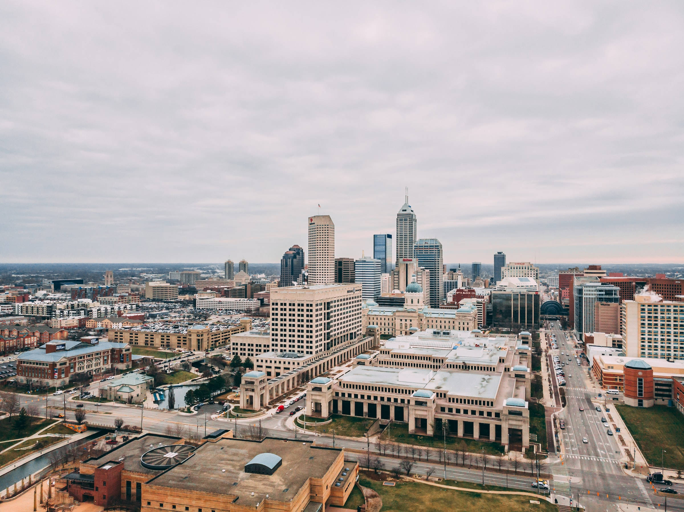 Indianapolis, buildings, bird's eye view, Full HD Desktop Wallpaper