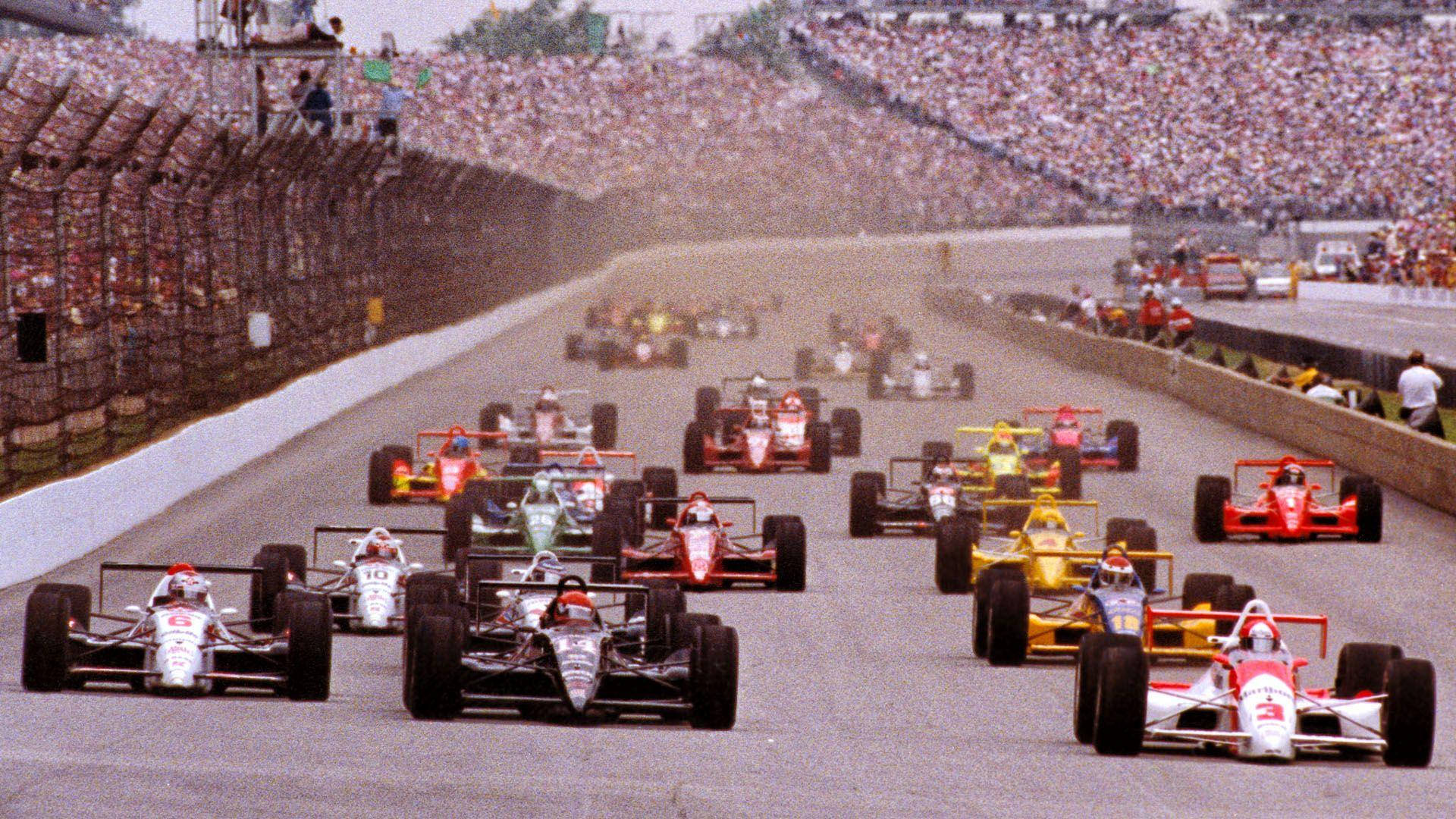 Indianapolis 500, vintage IndyCar, open-wheel racers, Full HD Desktop Wallpaper