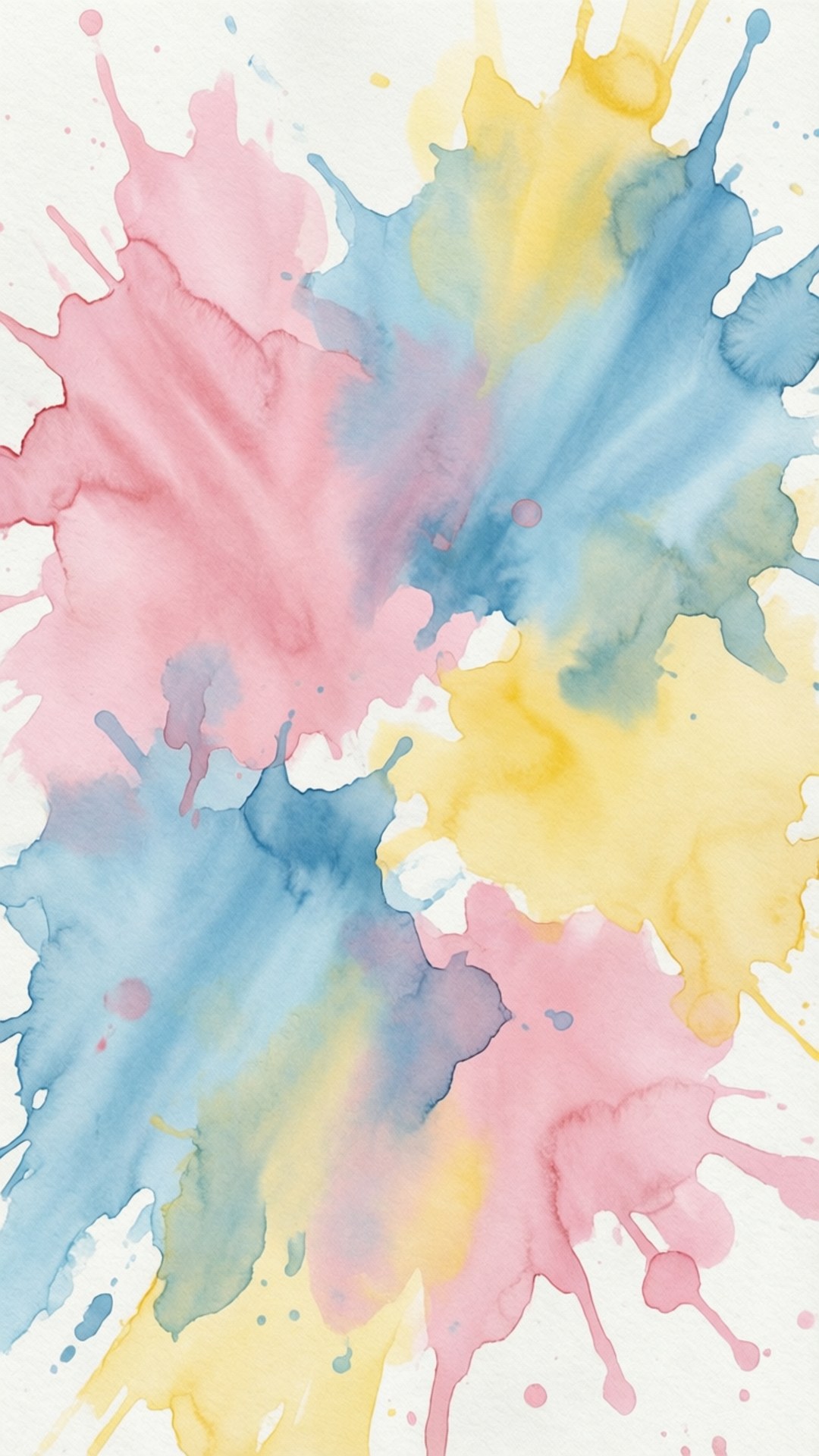 pastel watercolor, pink, blue, Full HD Phone Wallpaper