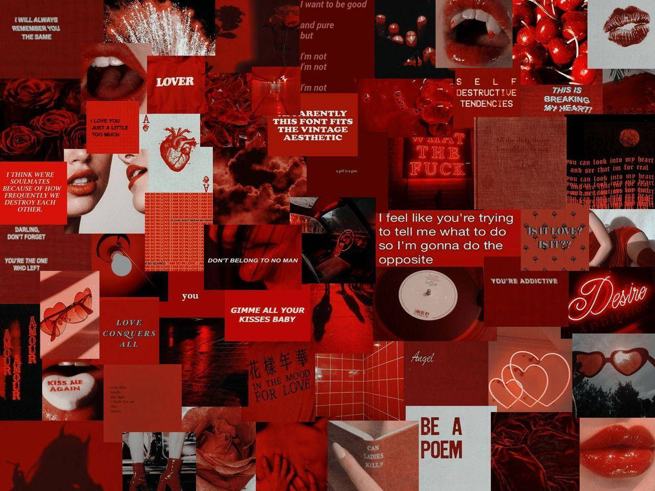 Indie Aesthetic, laptop, red, HD Desktop Wallpaper