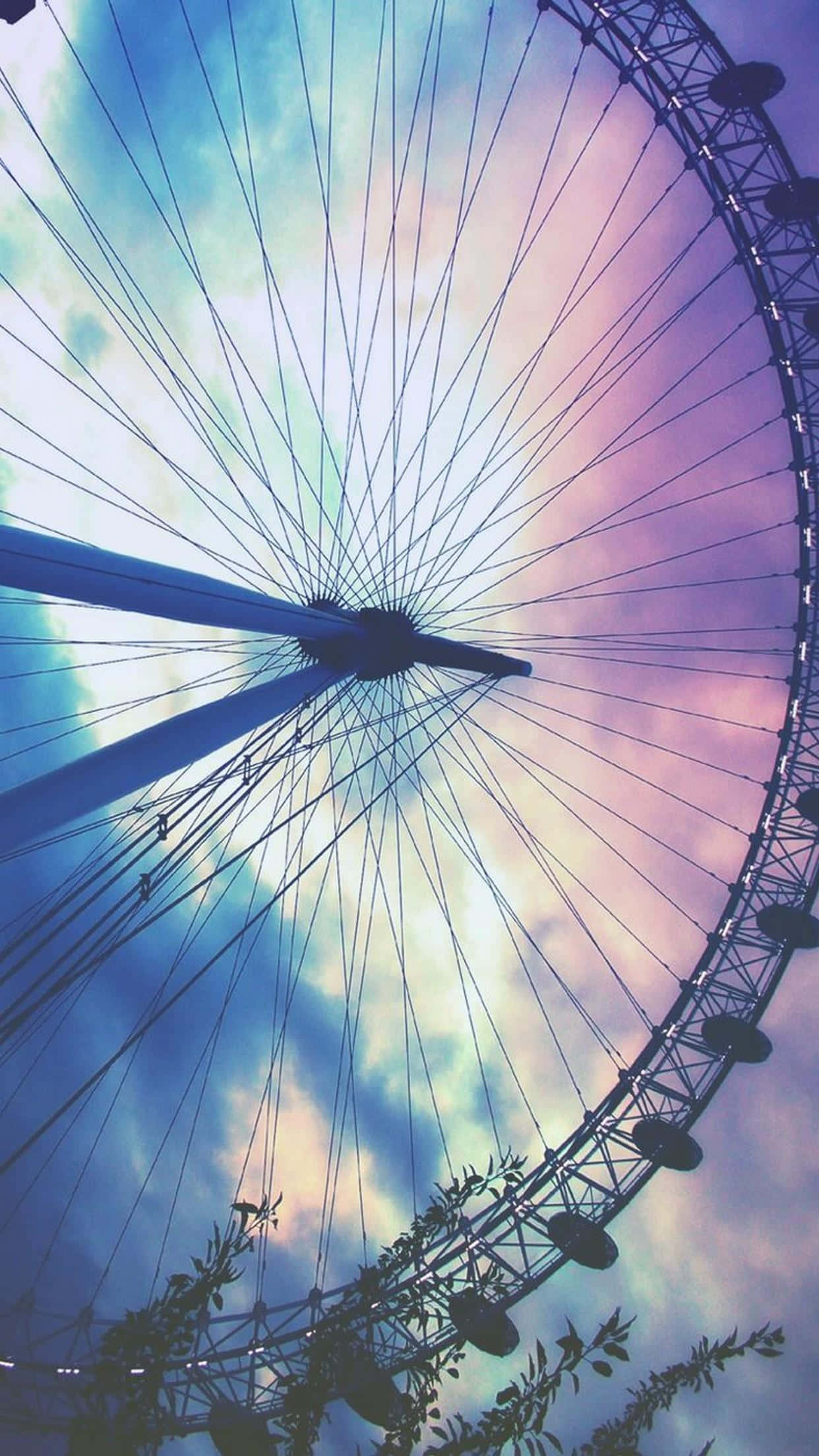 Indie iPhone, Ferris wheel, twilight sky, Full HD Phone Wallpaper
