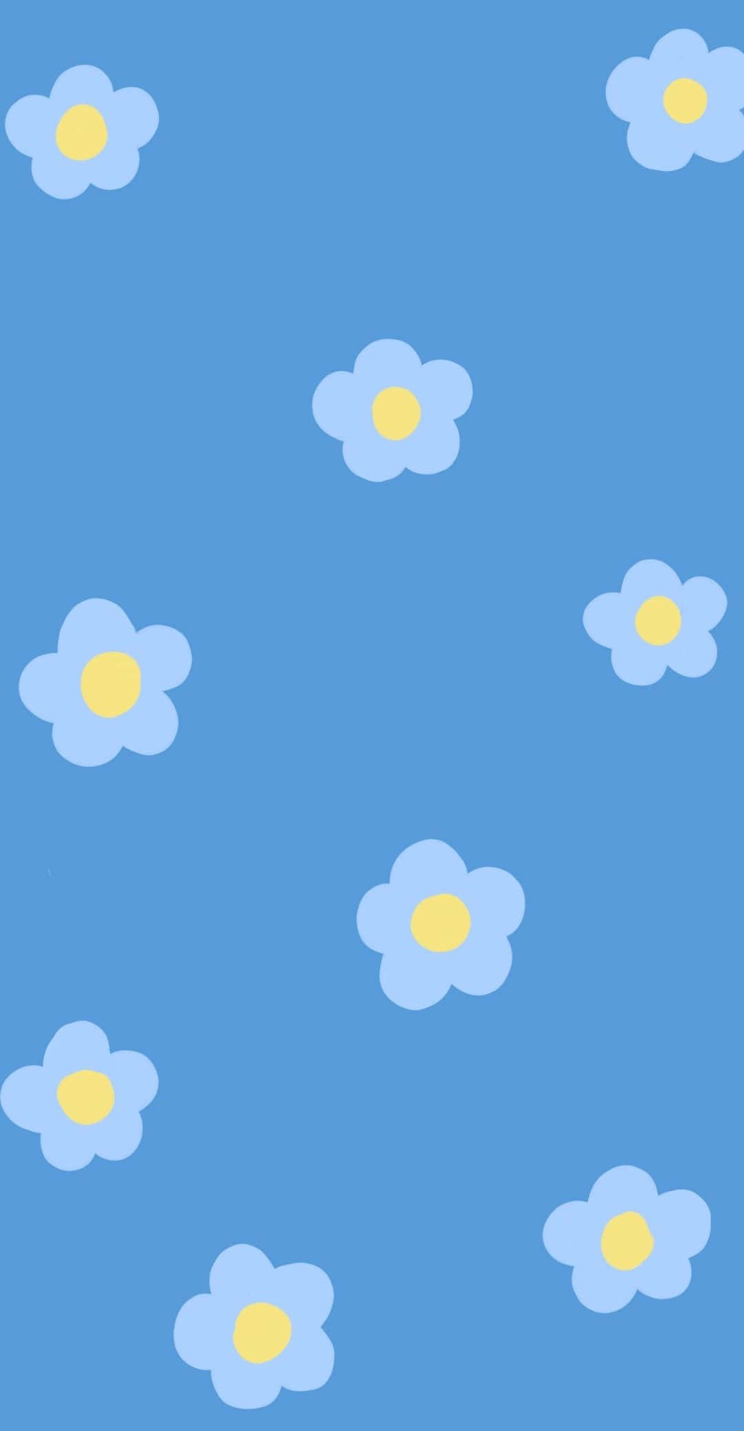 Indie iPhone, light blue, white flowers, Full HD Phone Wallpaper