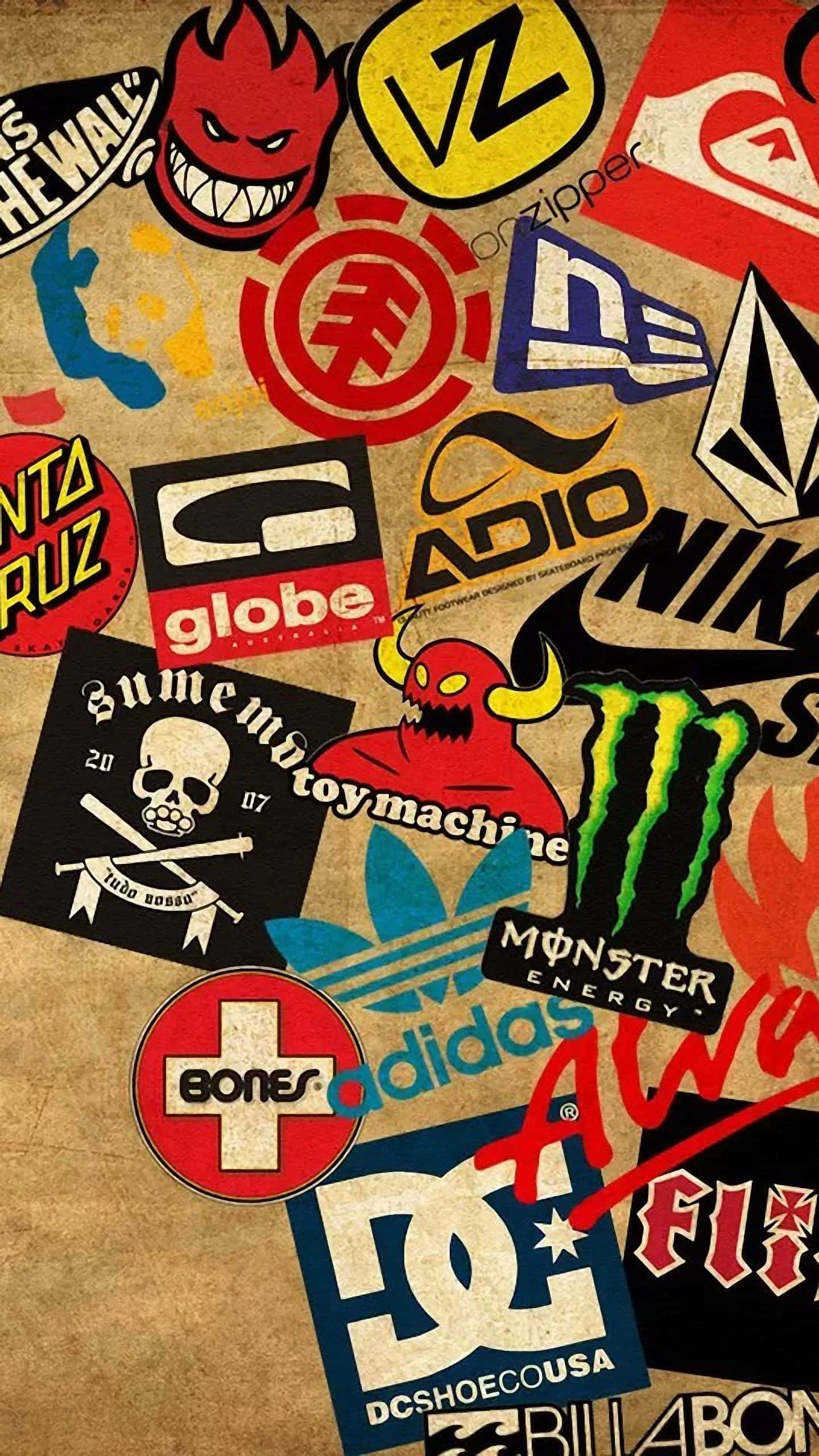 Indie iPhone, skateboarding, streetwear brand logos, 2K Phone Wallpaper