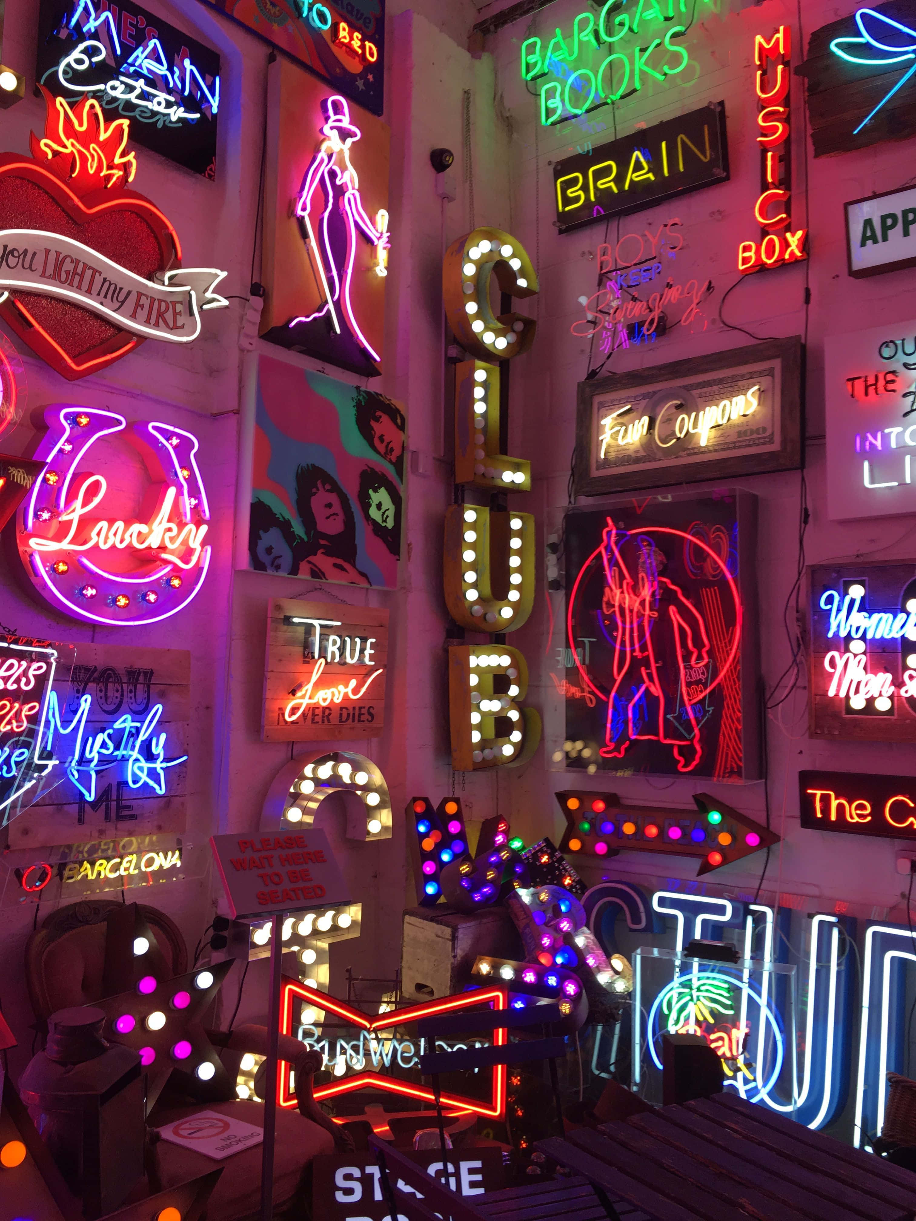 neon signs, retro typography, club, 4K Phone Wallpaper