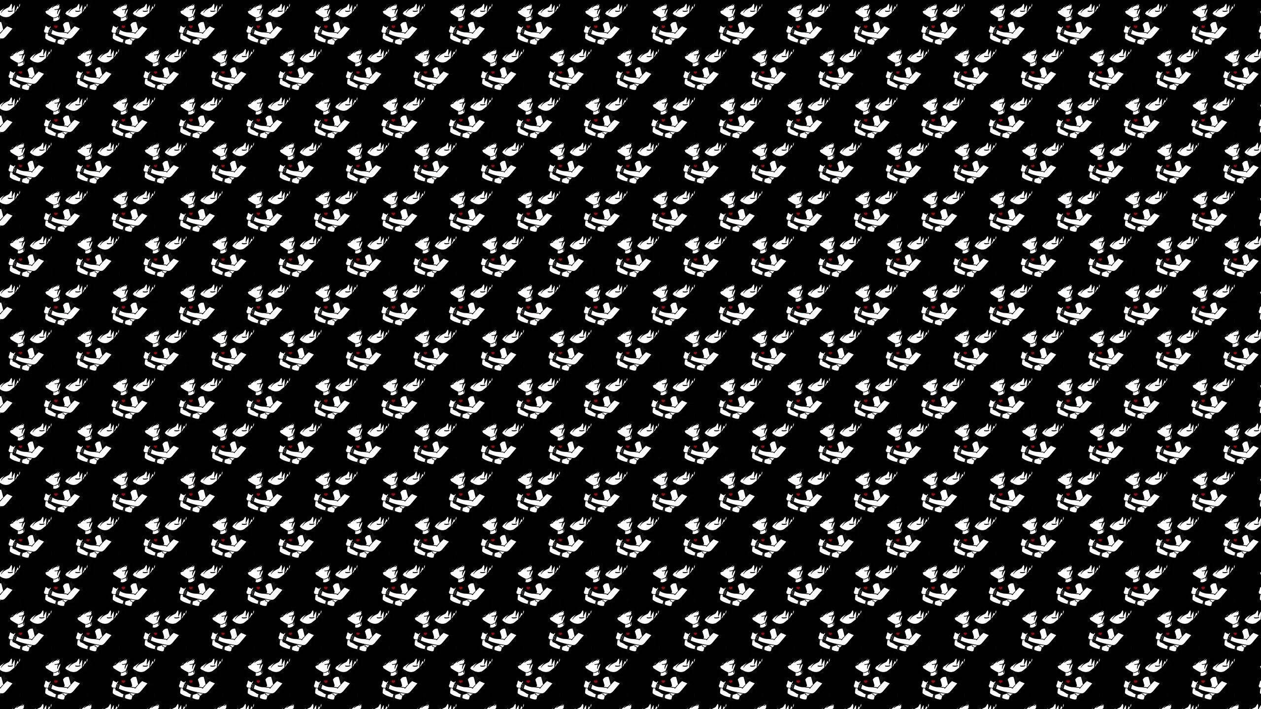 emo couple pattern, indie kid, white stylized birds in flight, 2K Desktop Wallpaper