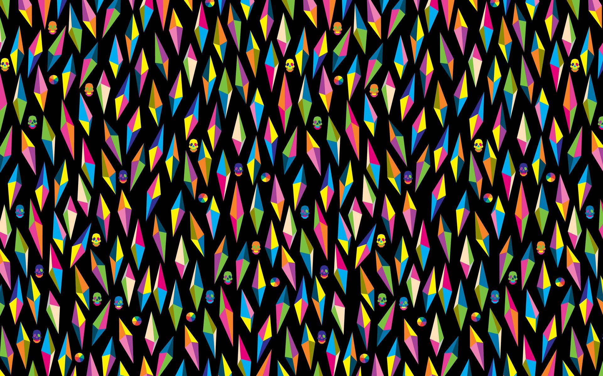 Indie Kid, geometric diamond pattern, colorful triangles, Full HD Desktop Wallpaper
